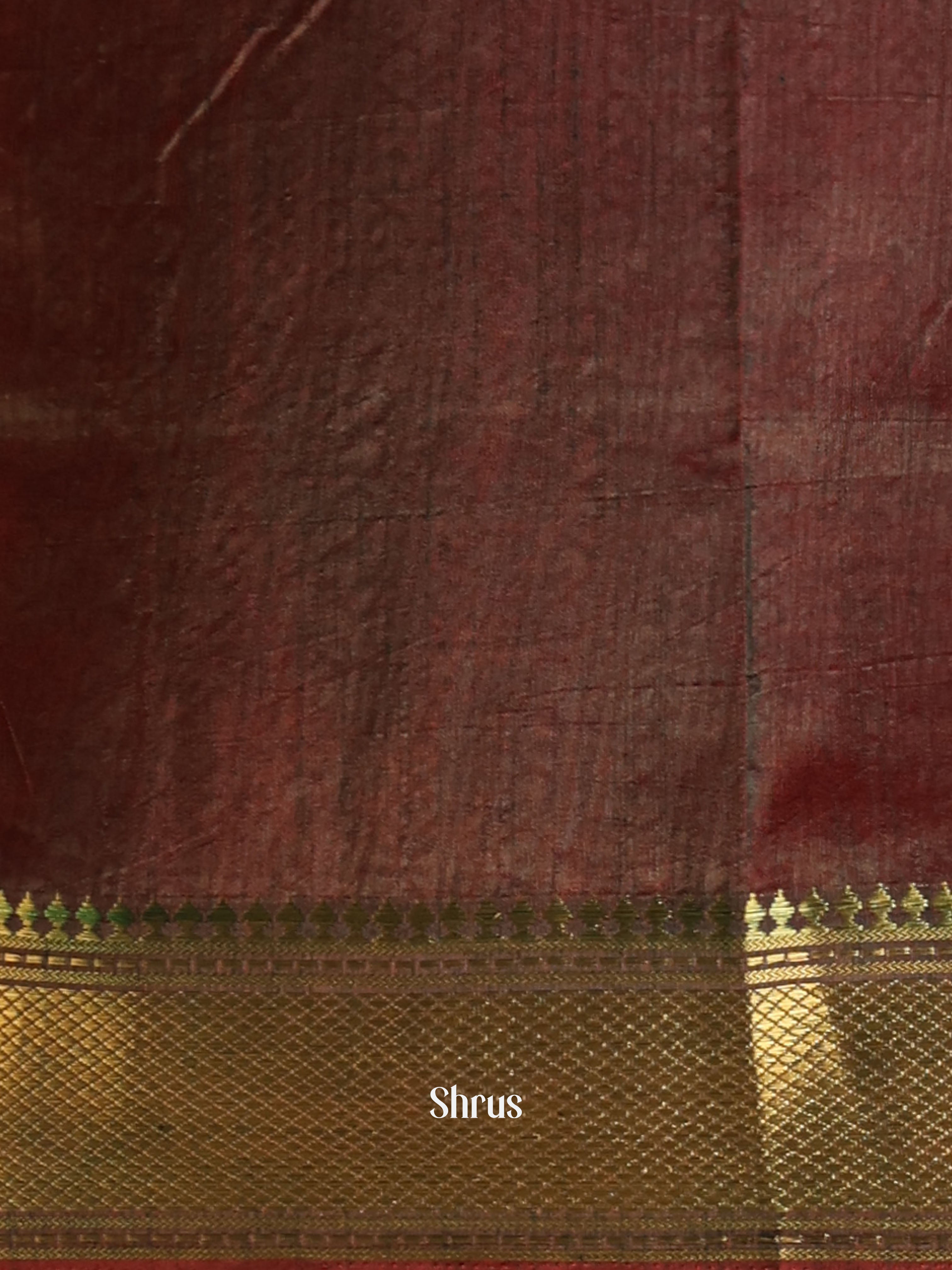 Red & Brown - Semi patola saree - Shop on Shrus.com