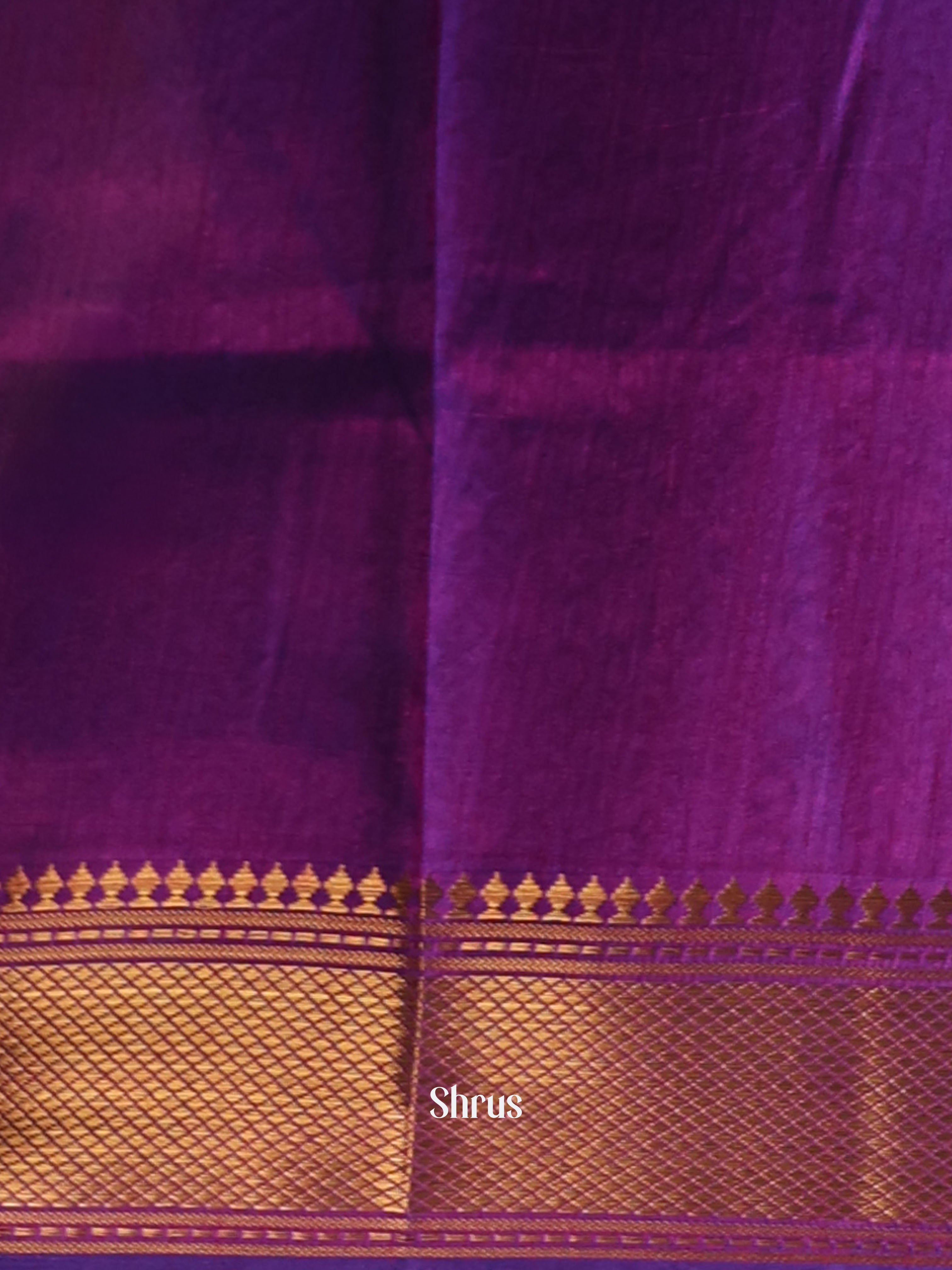 Blue & Purple- Semi patola saree - Shop on Shrus.com