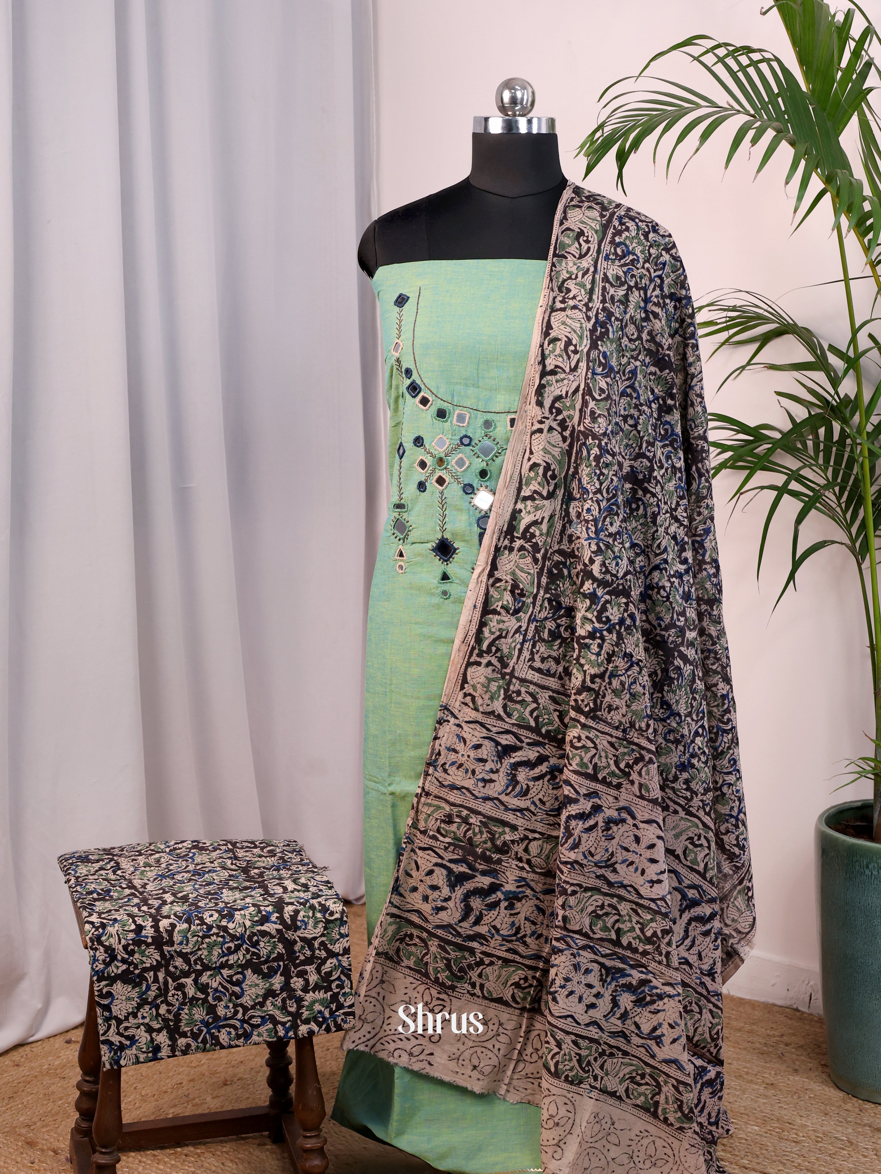 Green & Black - Cotton salwar - Shop on Shrus.com