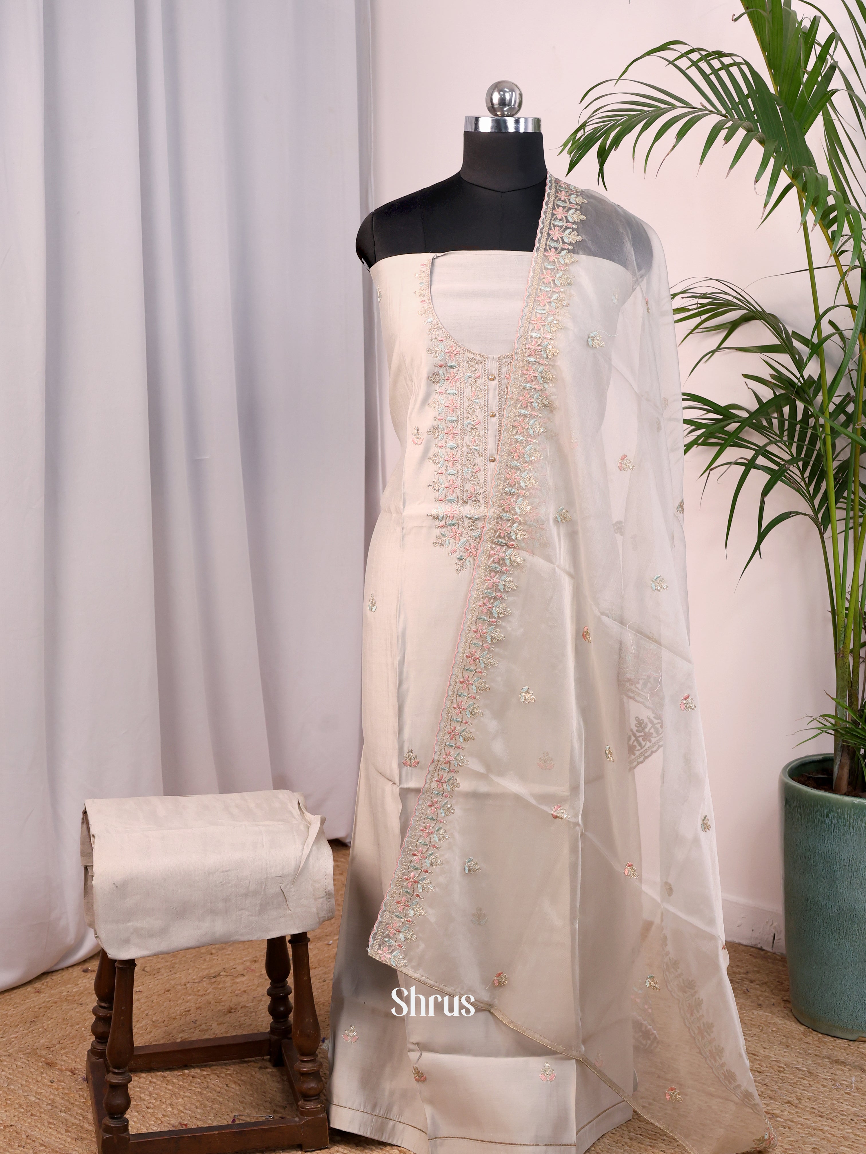 Cream - Cotton salwar - Shop on Shrus.com