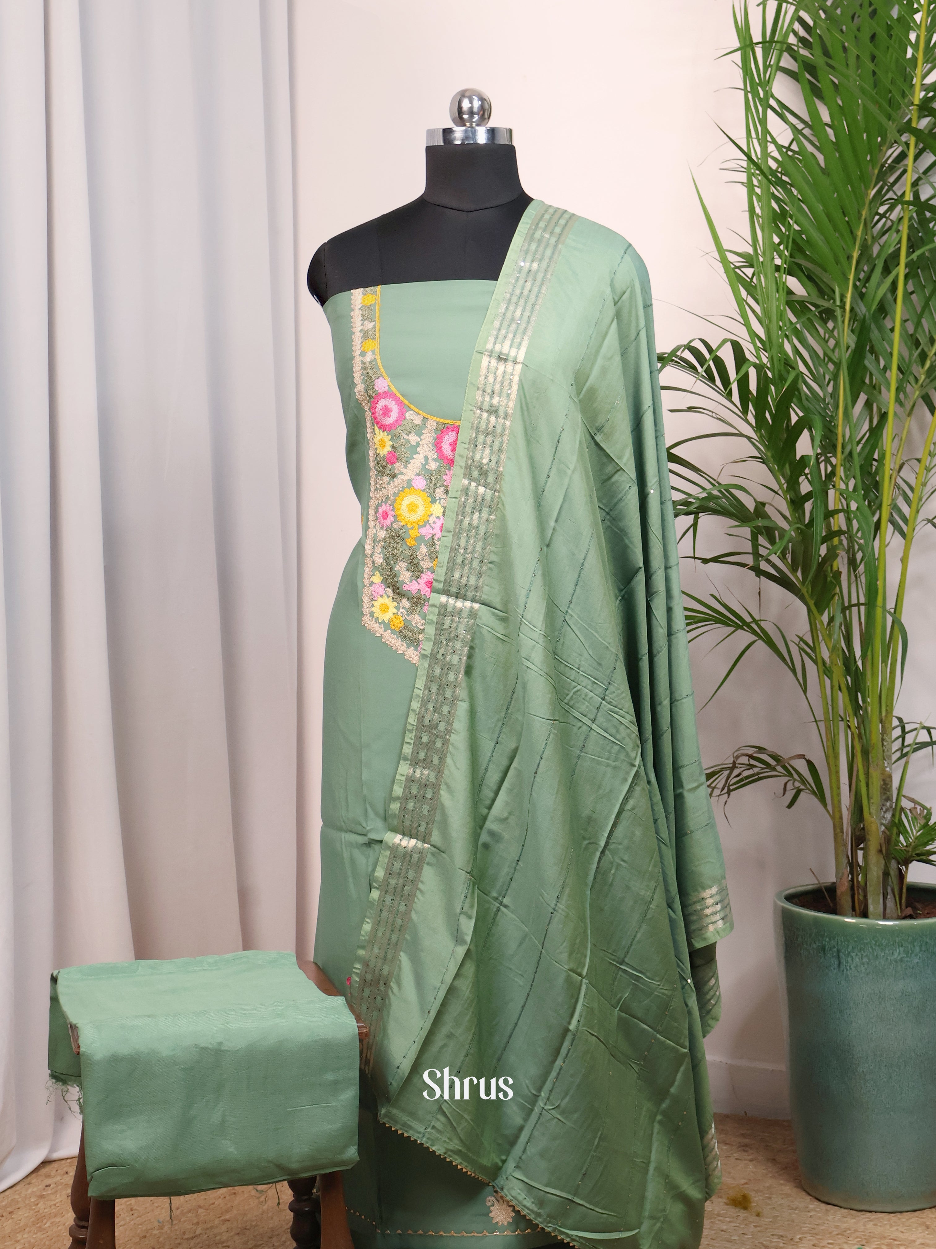 Green - Cotton salwar - Shop on Shrus.com