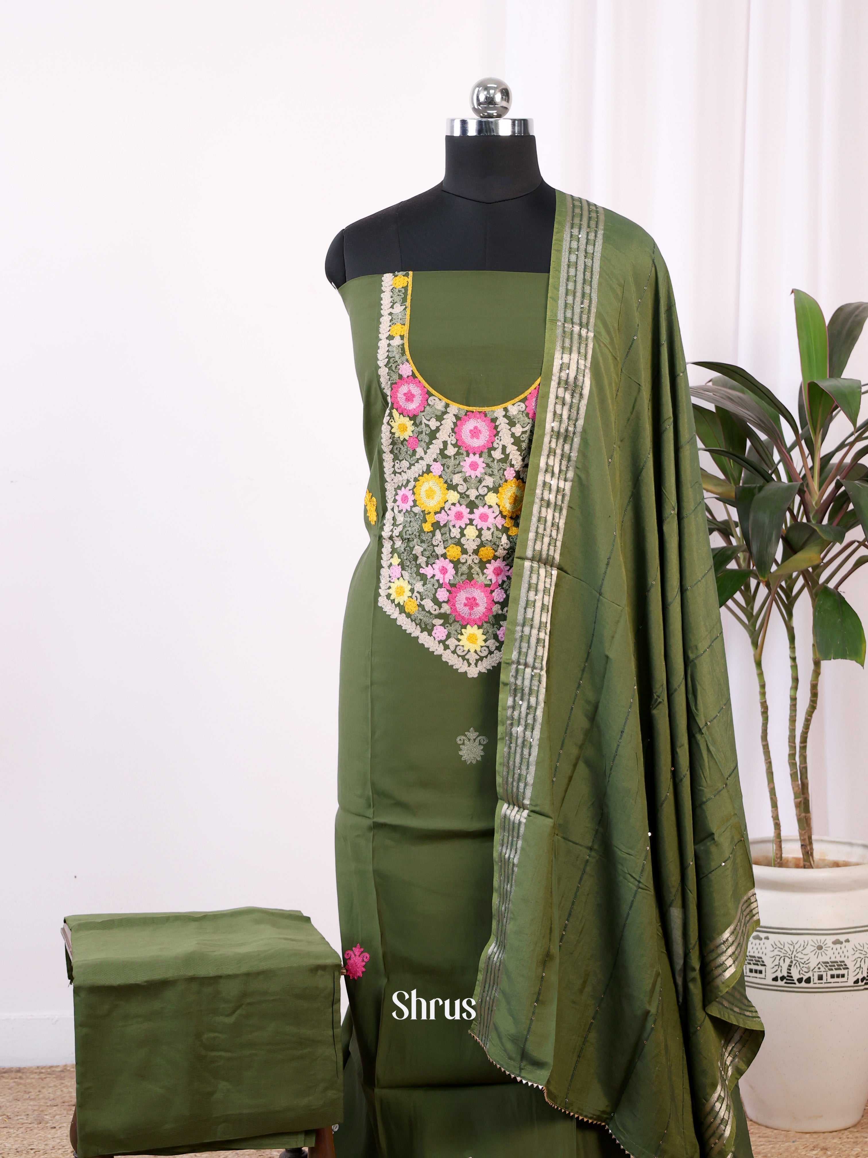 Green - Cotton salwar - Shop on Shrus.com