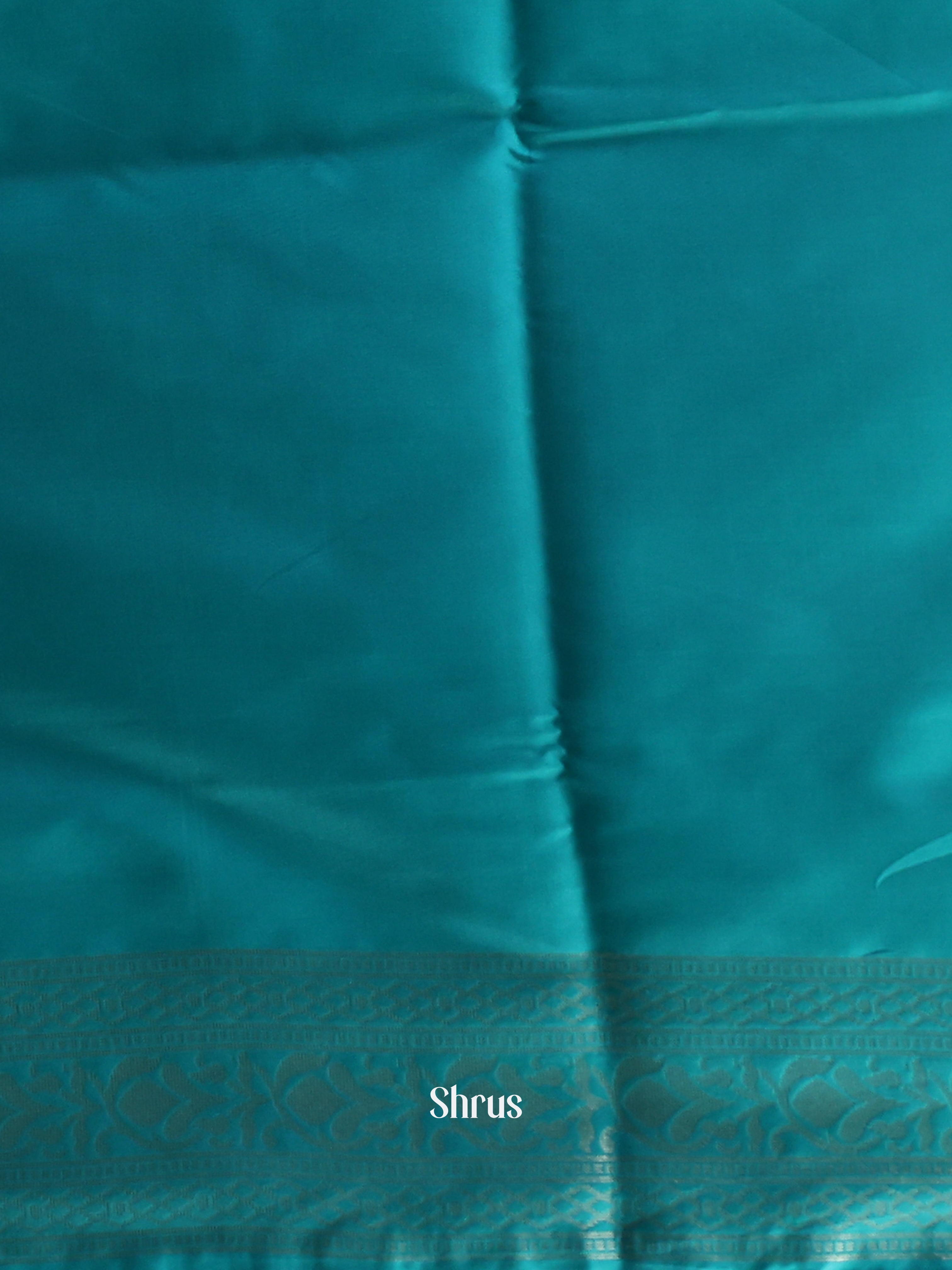 Lite Green & Teal- Semi Softsilk Saree - Shop on Shrus.com