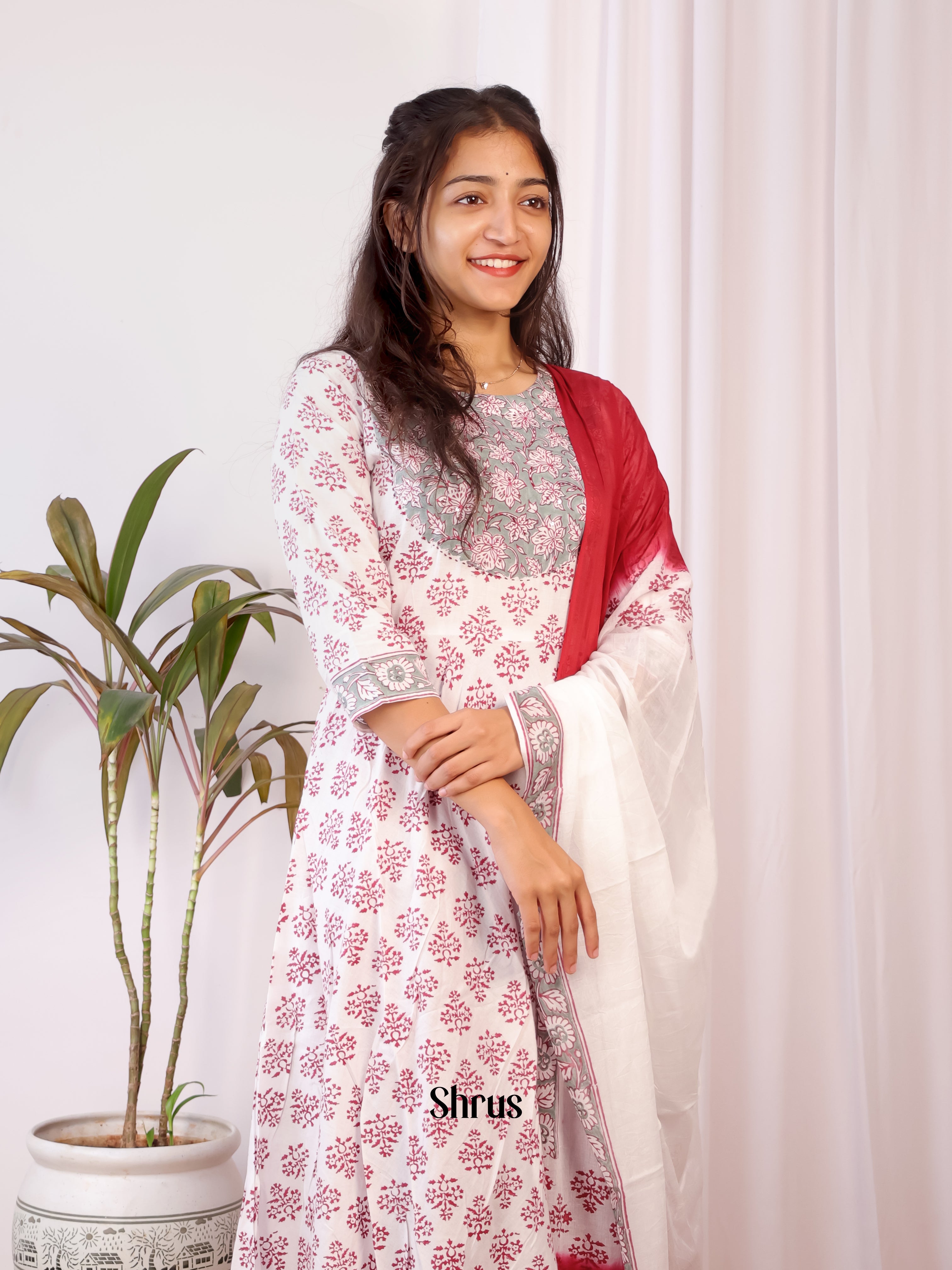 Cream & Maroon - Readymade Suits - Shop on Shrus.com