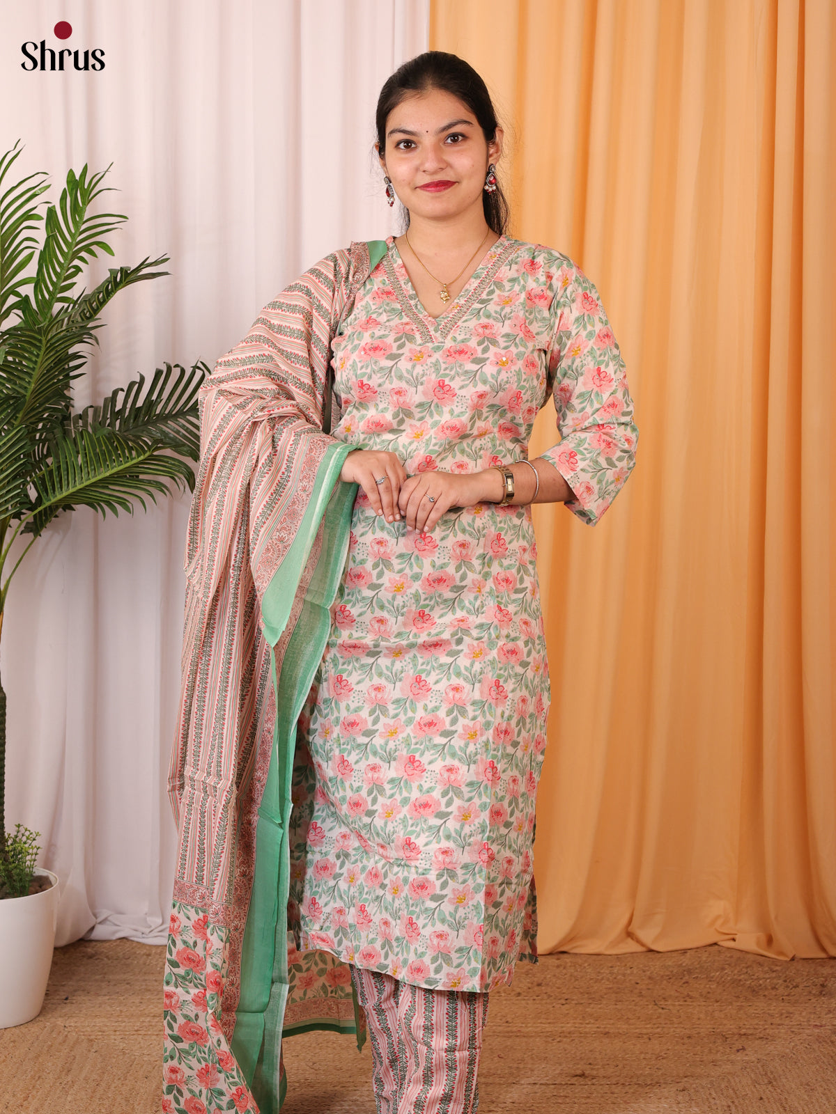 Pink & Green - Readymade Suits - Shop on Shrus.com
