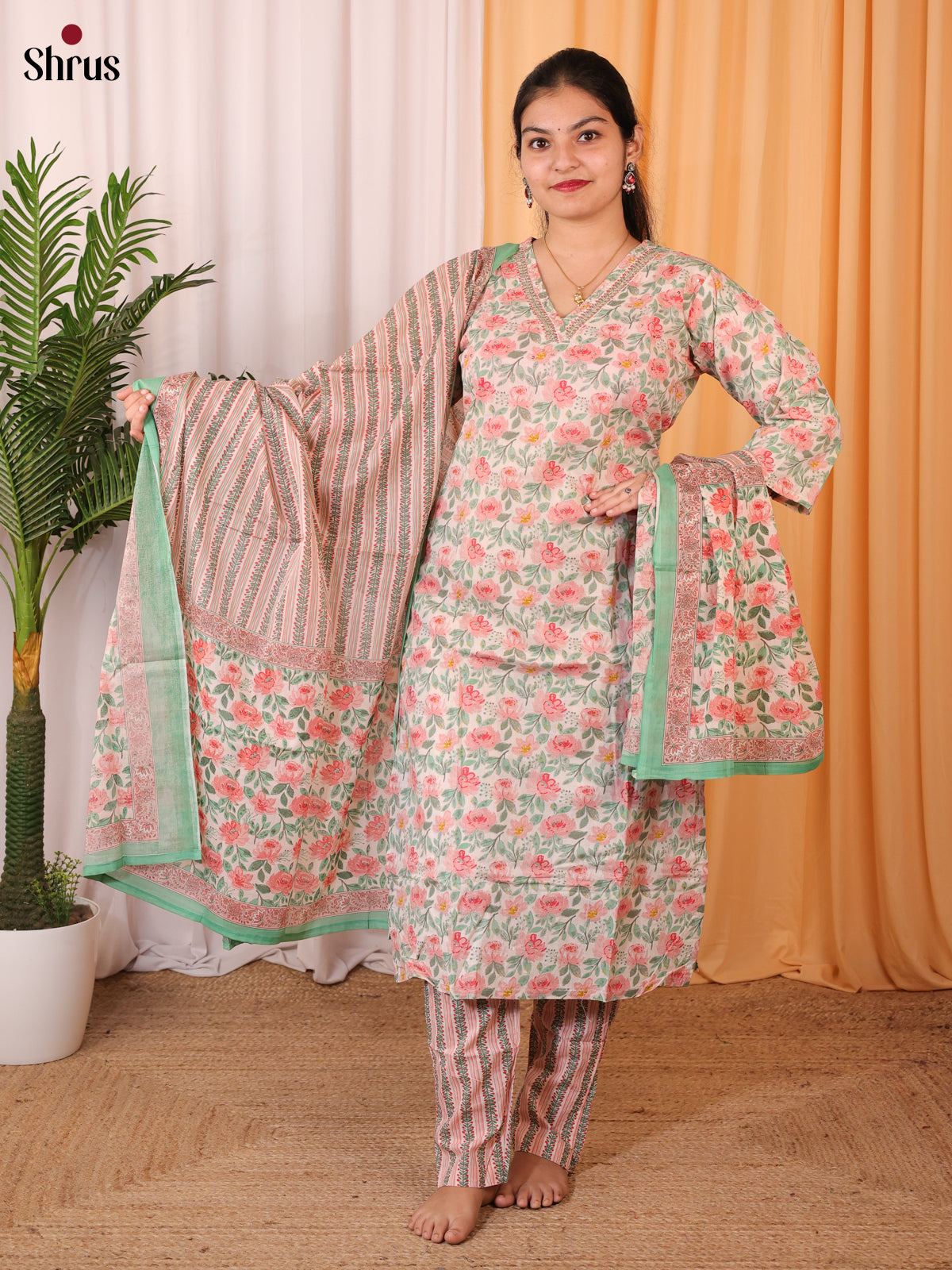Pink & Green - Readymade Suits - Shop on Shrus.com