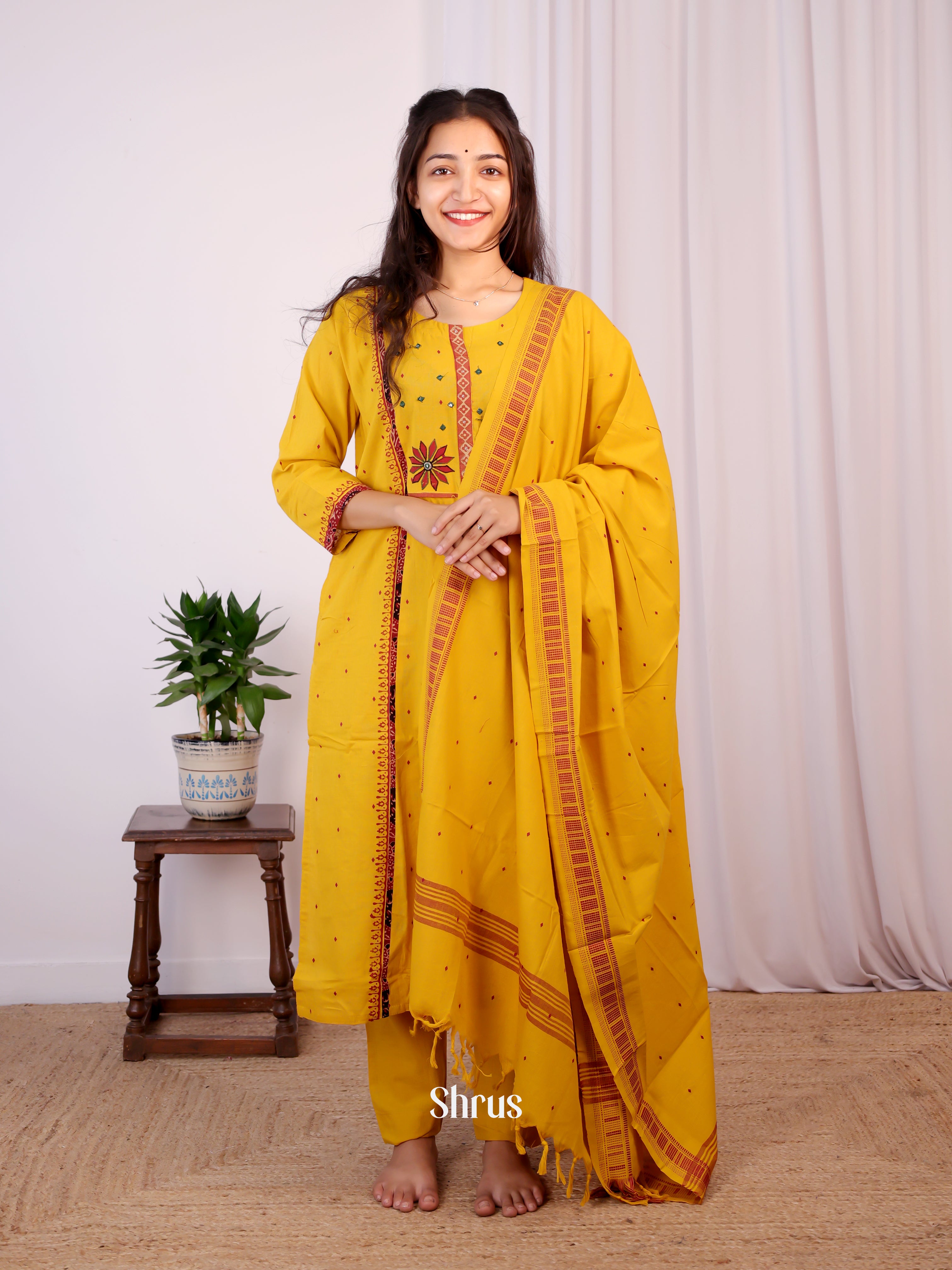 Mustard- Readymade Suits - Shop on Shrus.com