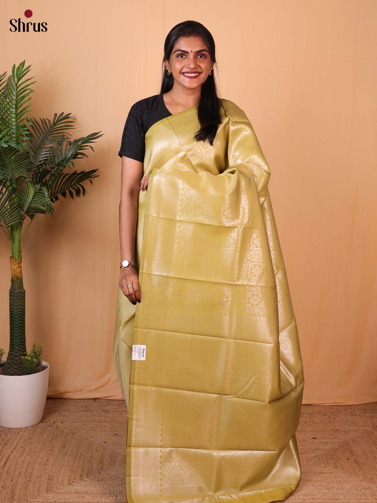 Green - Semi Softsilk Saree - Shop on Shrus.com