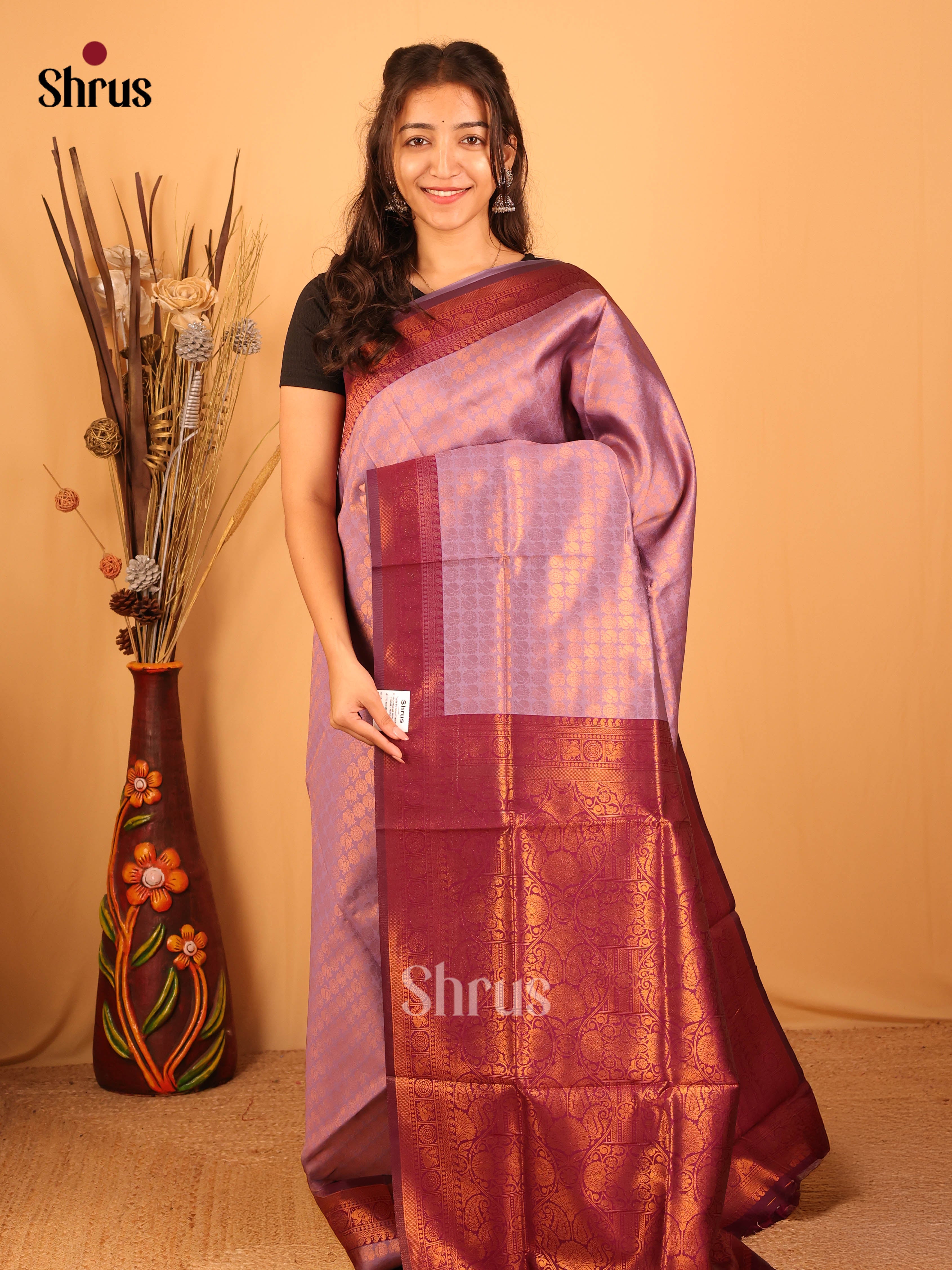 CJS08189 - Semi Kanchipuram Saree - Shop on Shrus.com