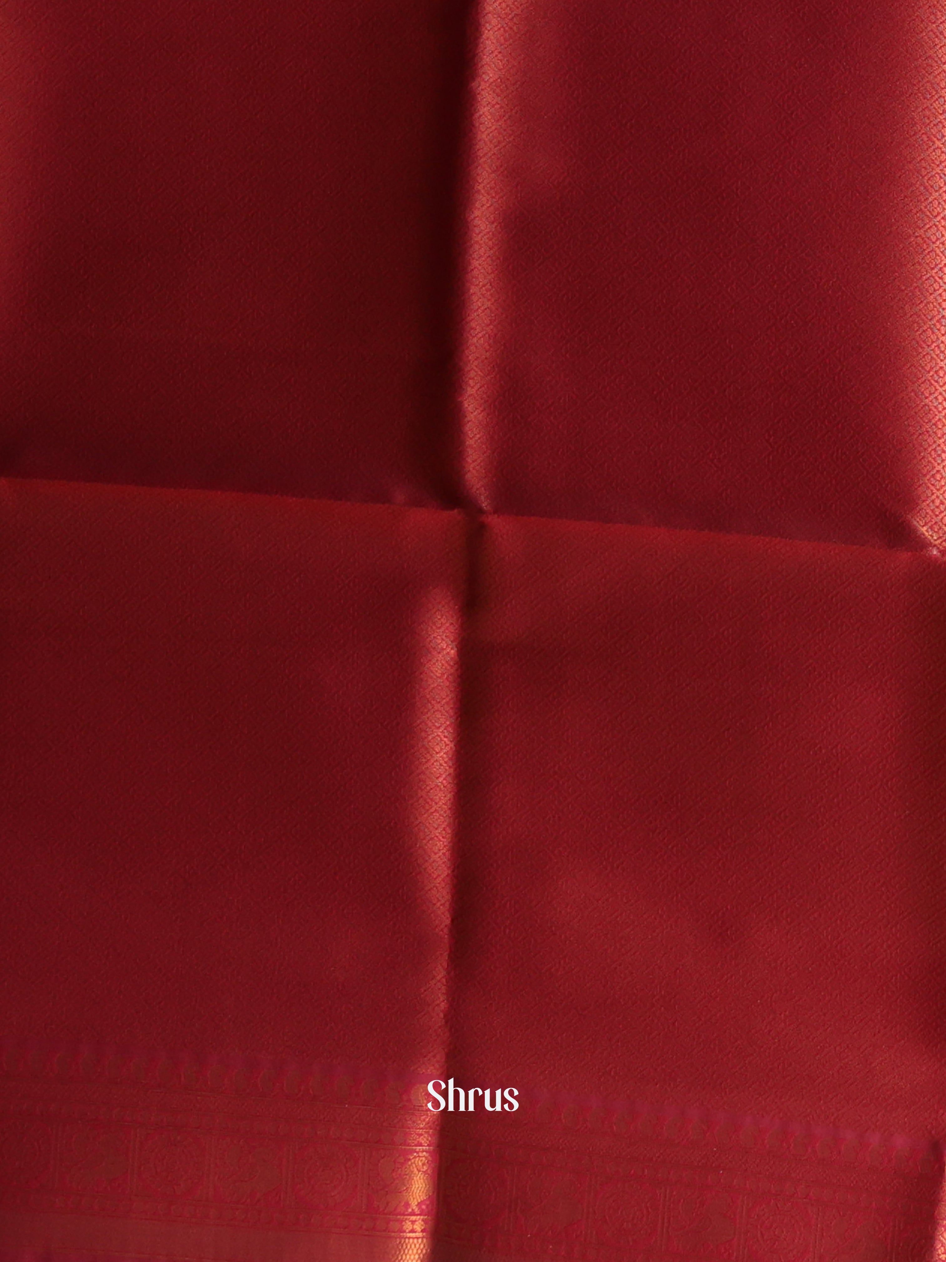 Golden & Red -Semi Kanchipuram Saree - Shop on Shrus.com