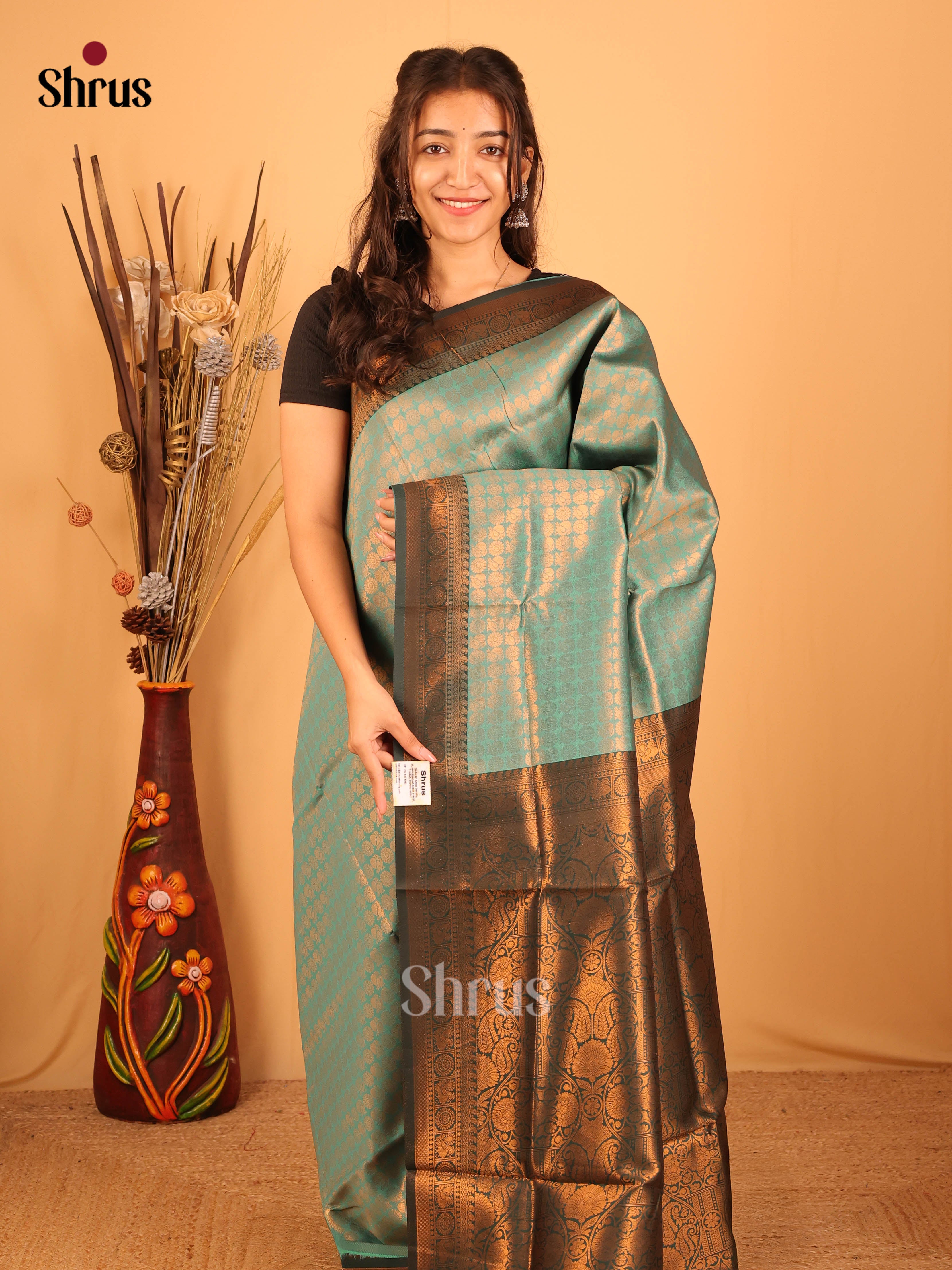 CJS08194 - Semi Kanchipuram Saree - Shop on Shrus.com