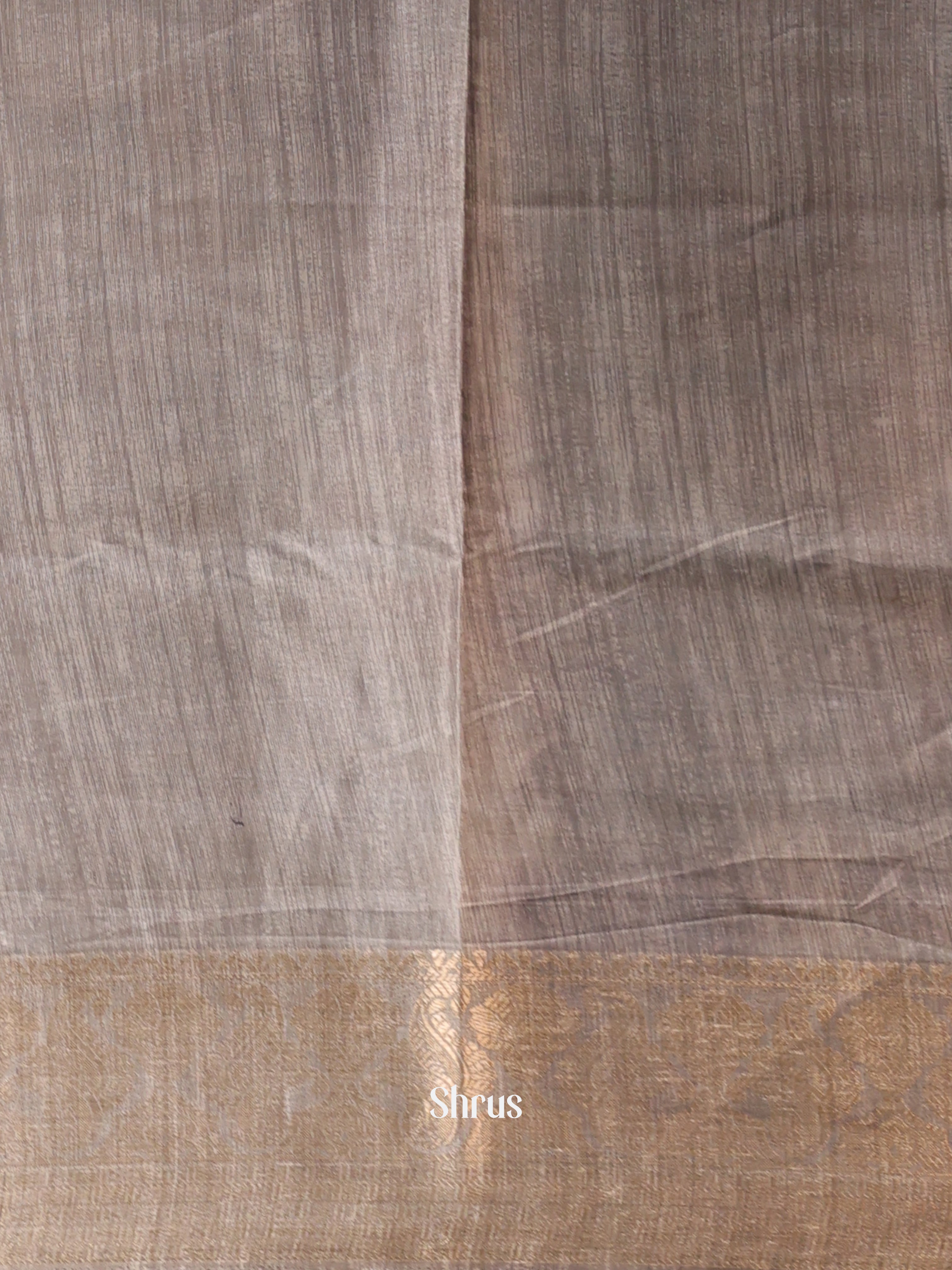 Black & Grey - Semi Dupion Saree - Shop on Shrus.com