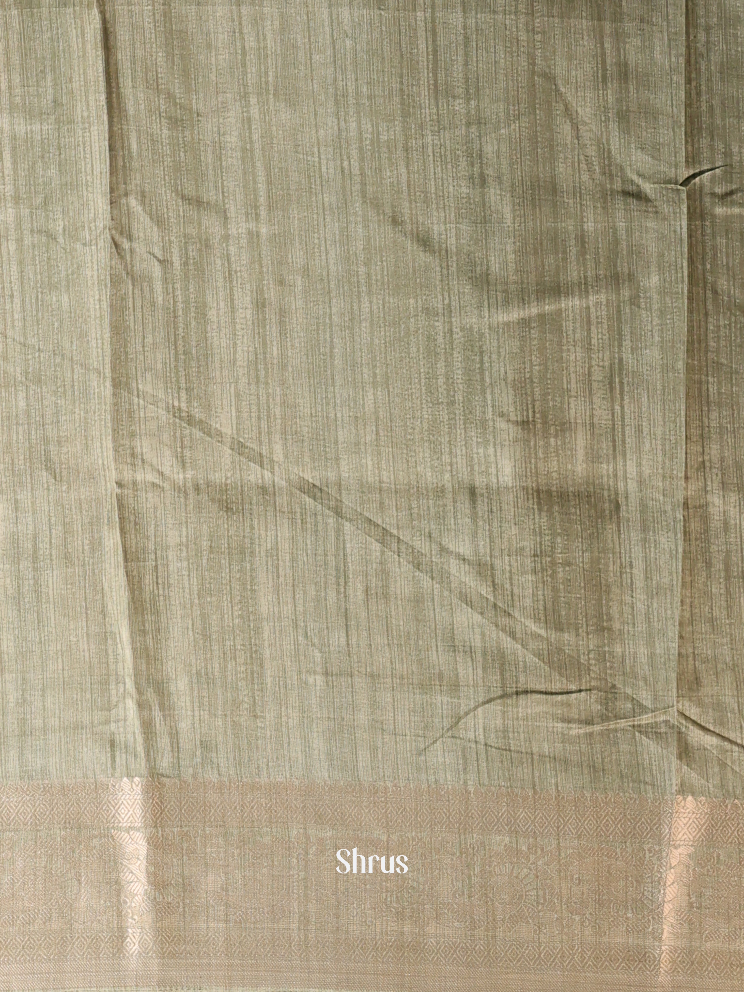 Green & Lite Green - Semi Dupion Saree - Shop on Shrus.com