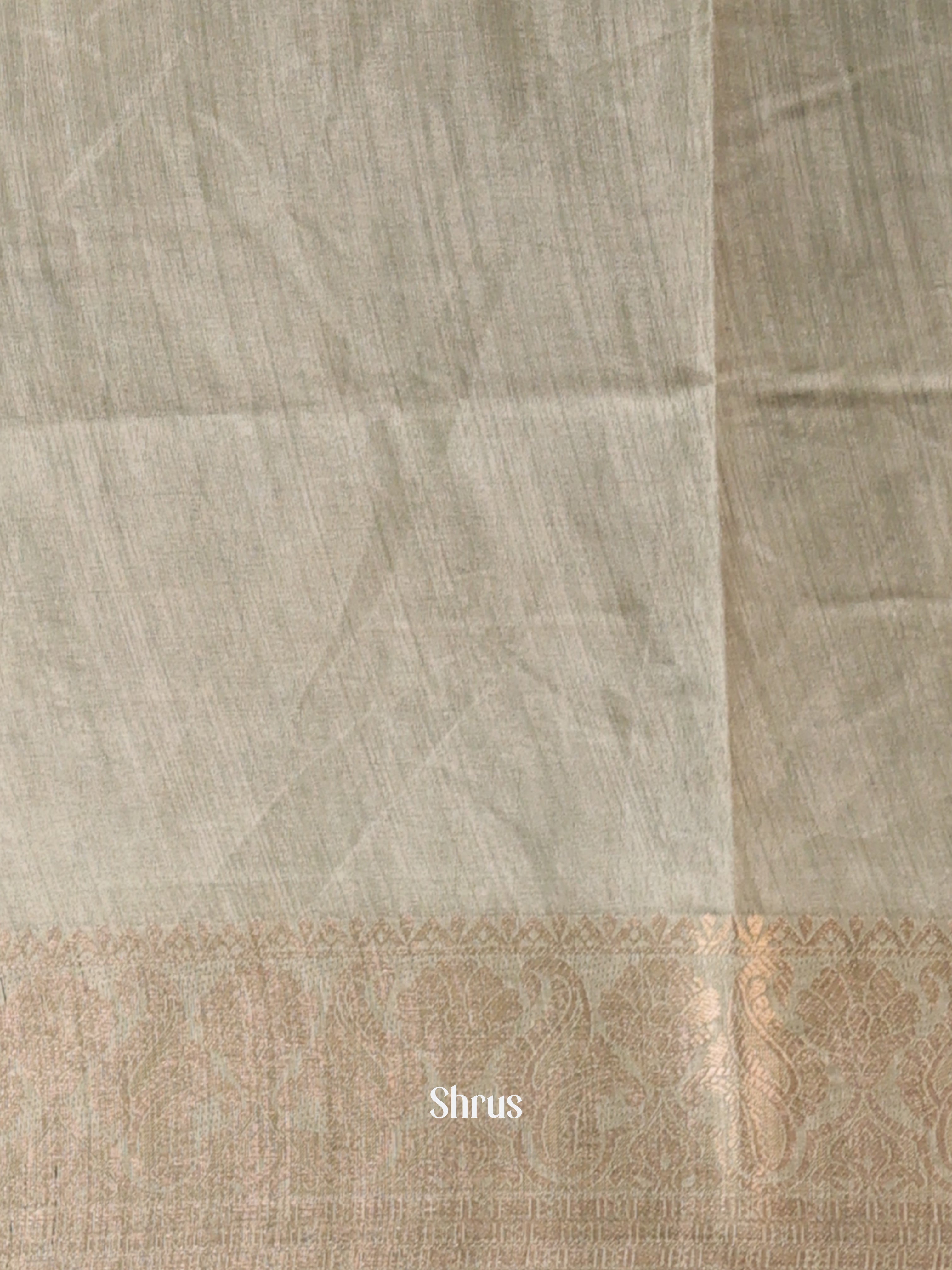 Black & Grey - Semi Dupion Saree - Shop on Shrus.com