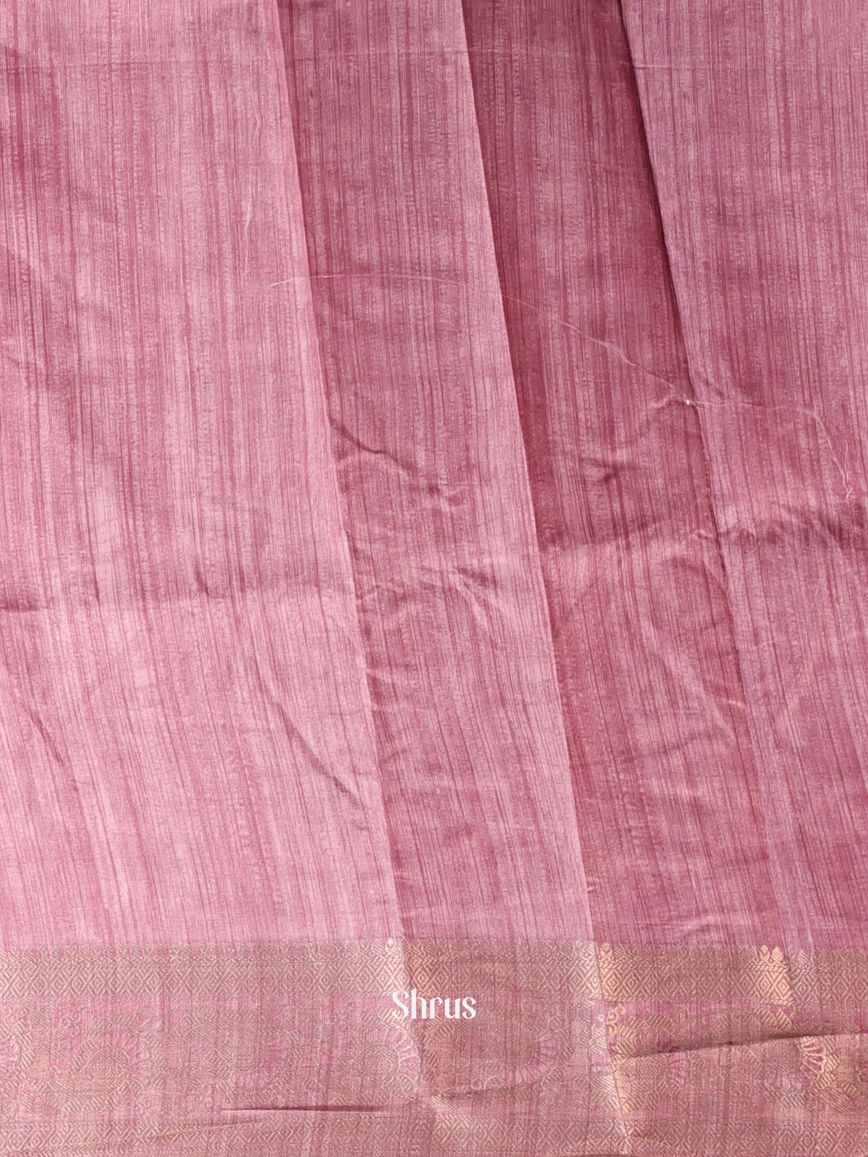 Cream & Purple - Semi Dupion Saree - Shop on Shrus.com