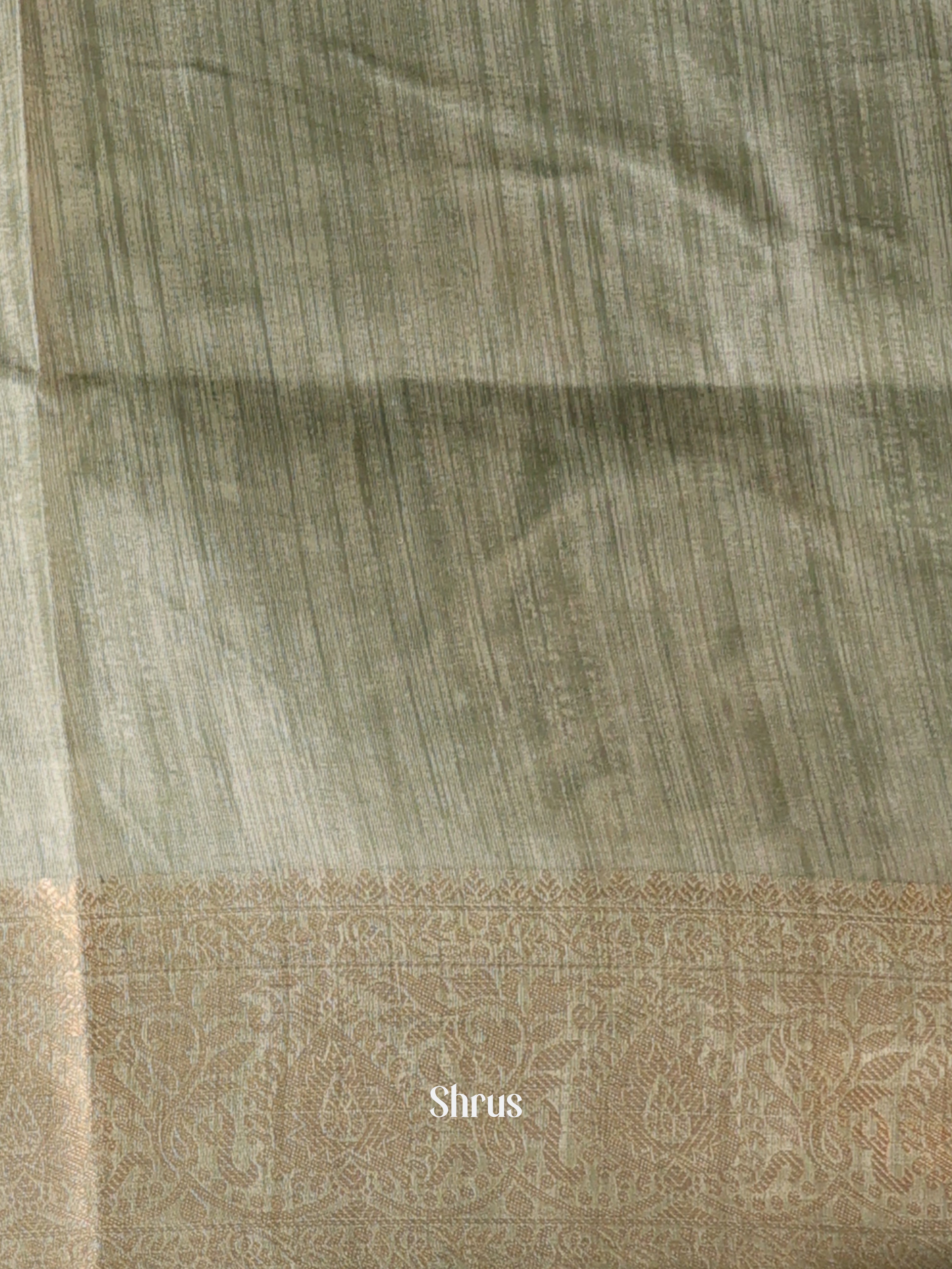 Black & Green- Semi Dupion Saree - Shop on Shrus.com