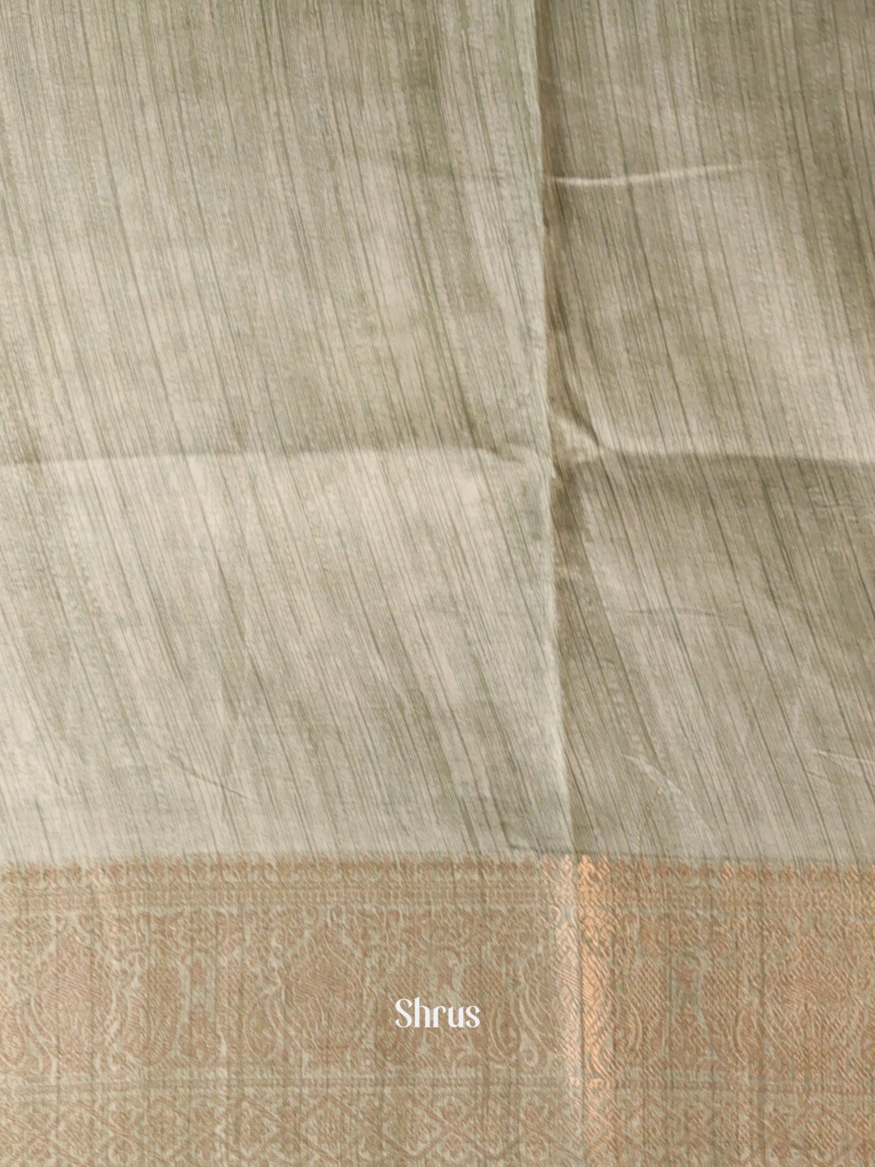 Algae Green- Semi Dupion Saree - Shop on Shrus.com