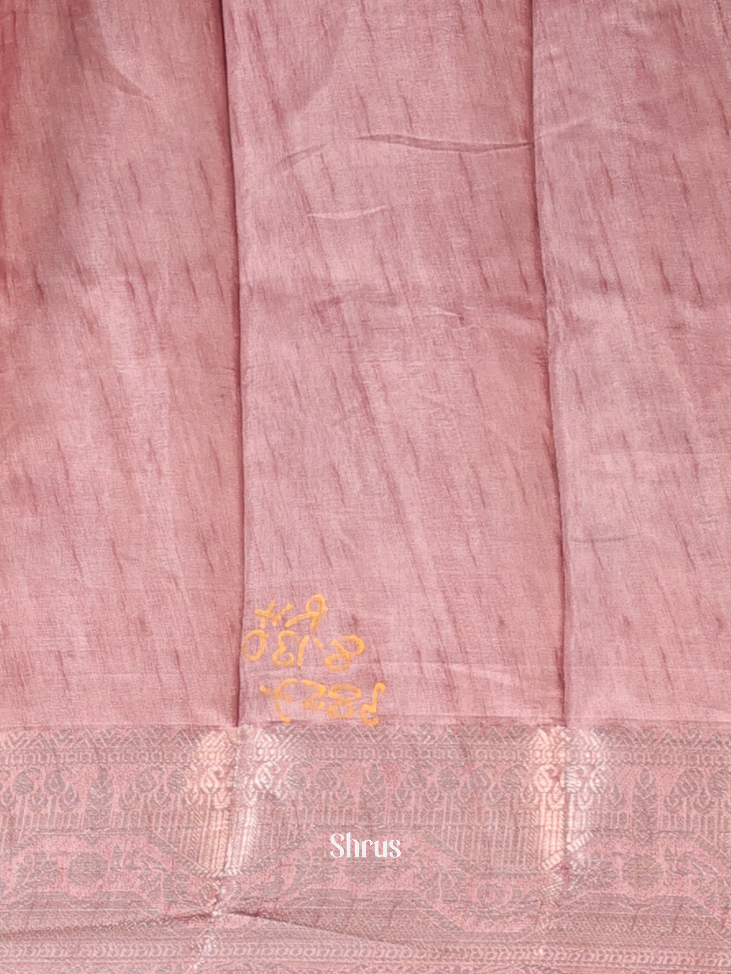 Red & Dusty Pink - Semi Dupion Saree - Shop on Shrus.com