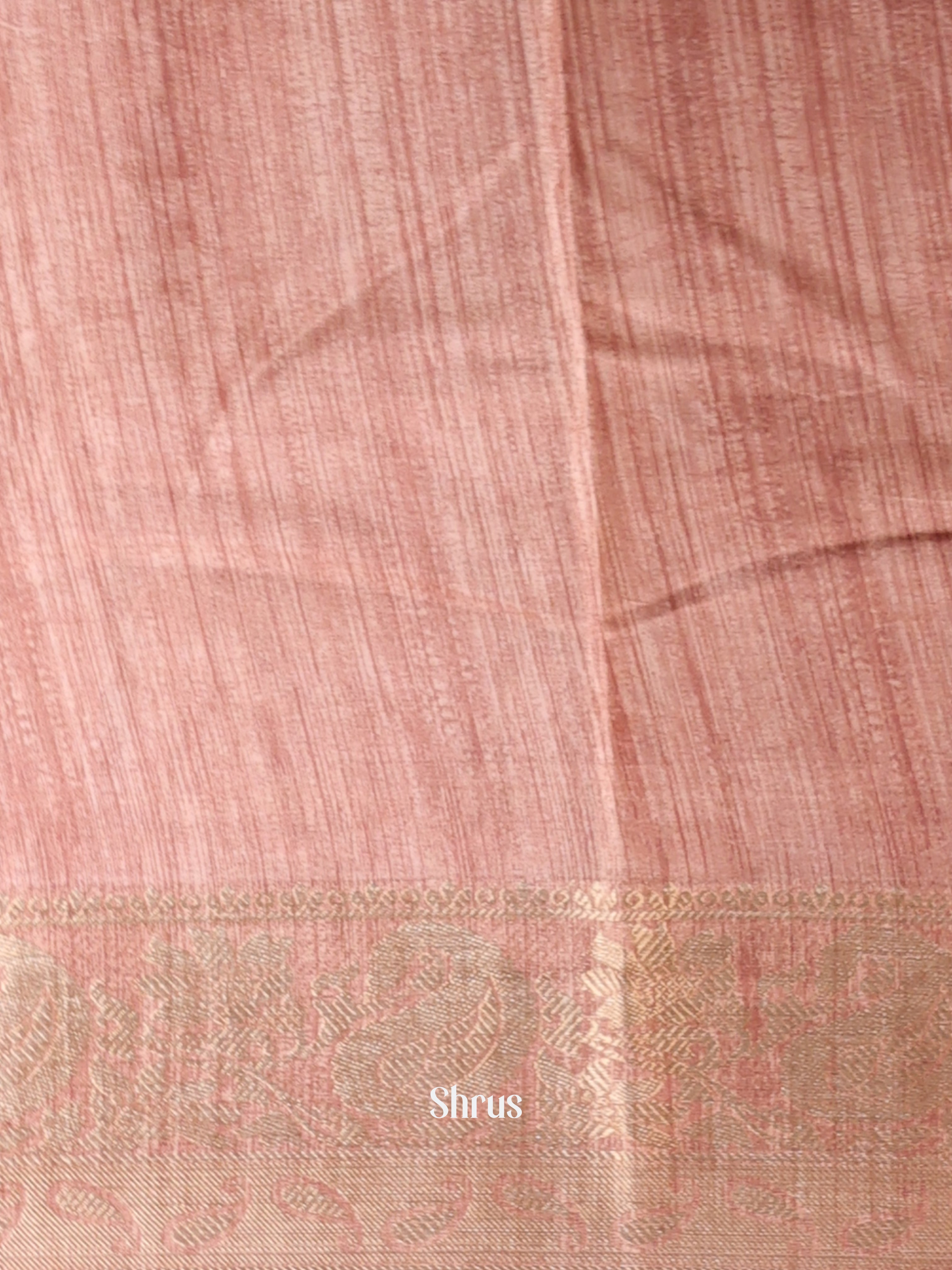 cream & Brown - Semi Dupion Saree - Shop on Shrus.com