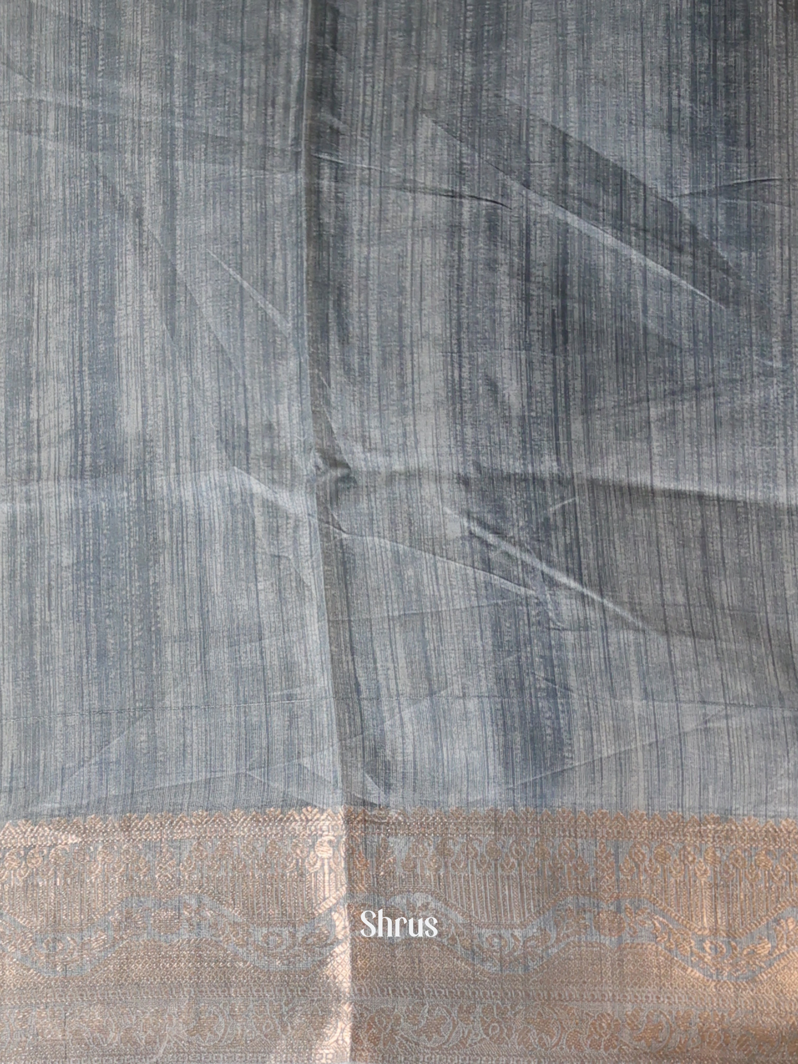 Violet & Grey - Semi Dupion Saree - Shop on Shrus.com
