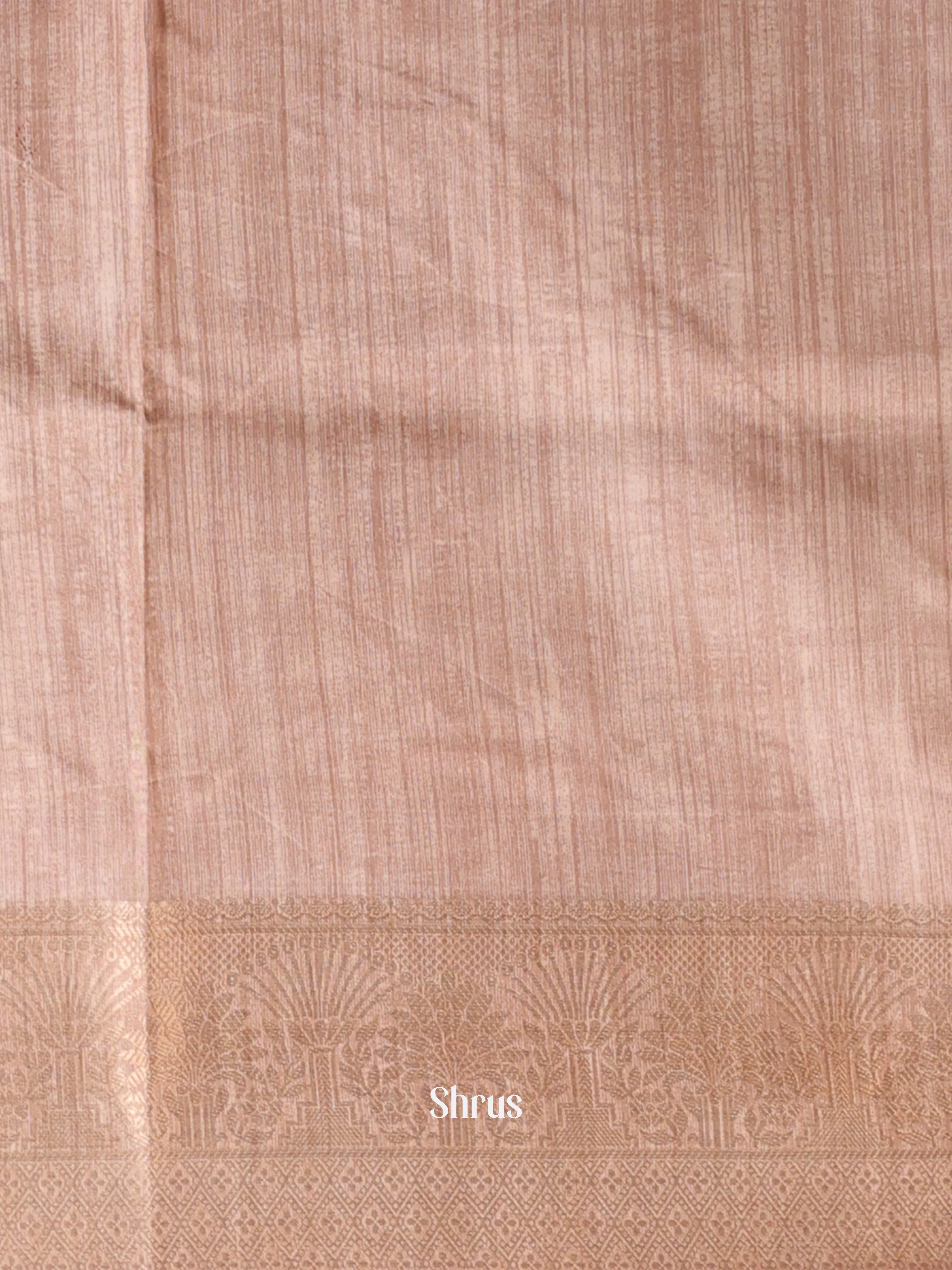 Maroon & Lite Brown - Semi Dupion Saree - Shop on Shrus.com