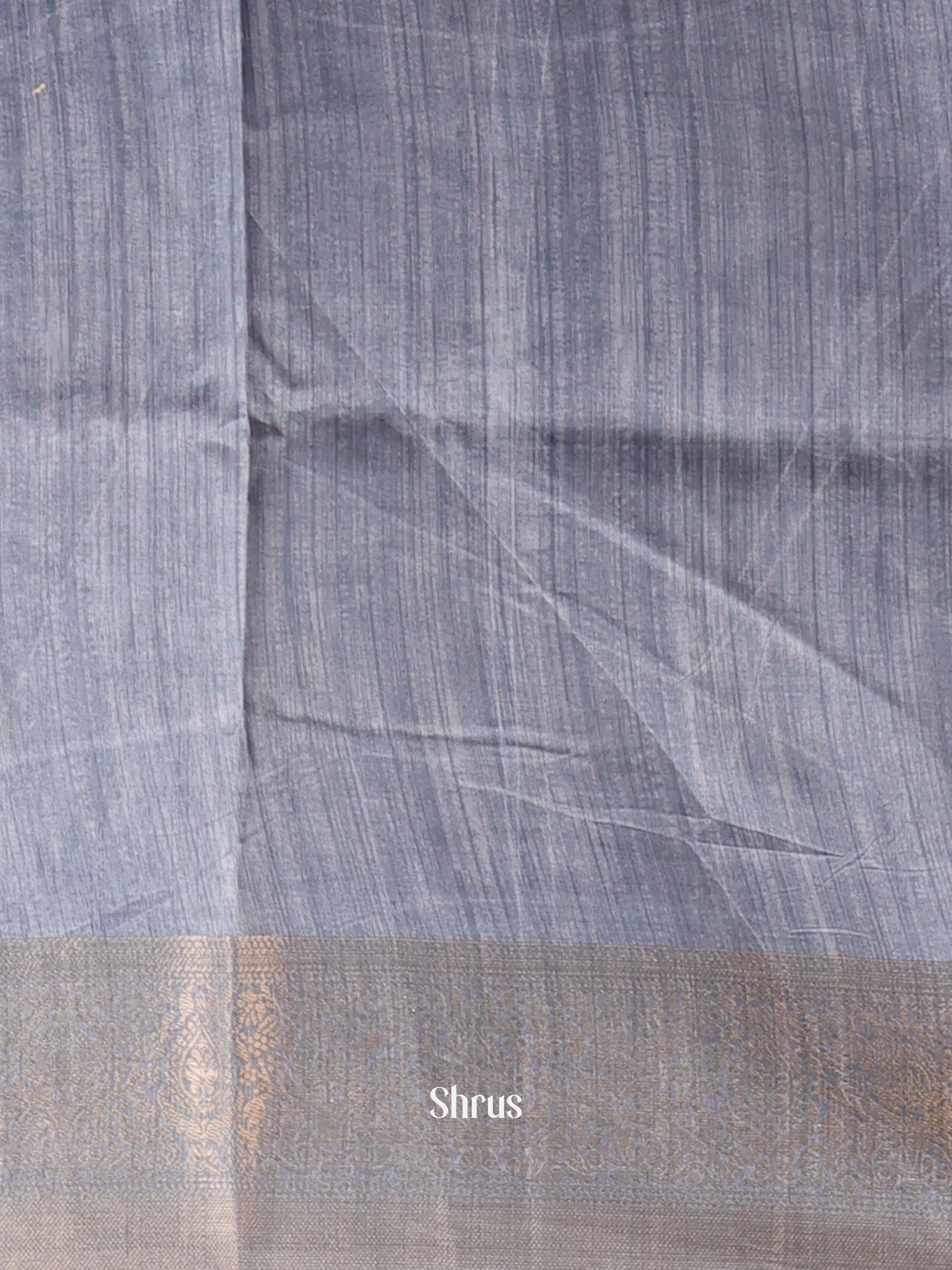 Blue- Semi Dupion Saree - Shop on Shrus.com