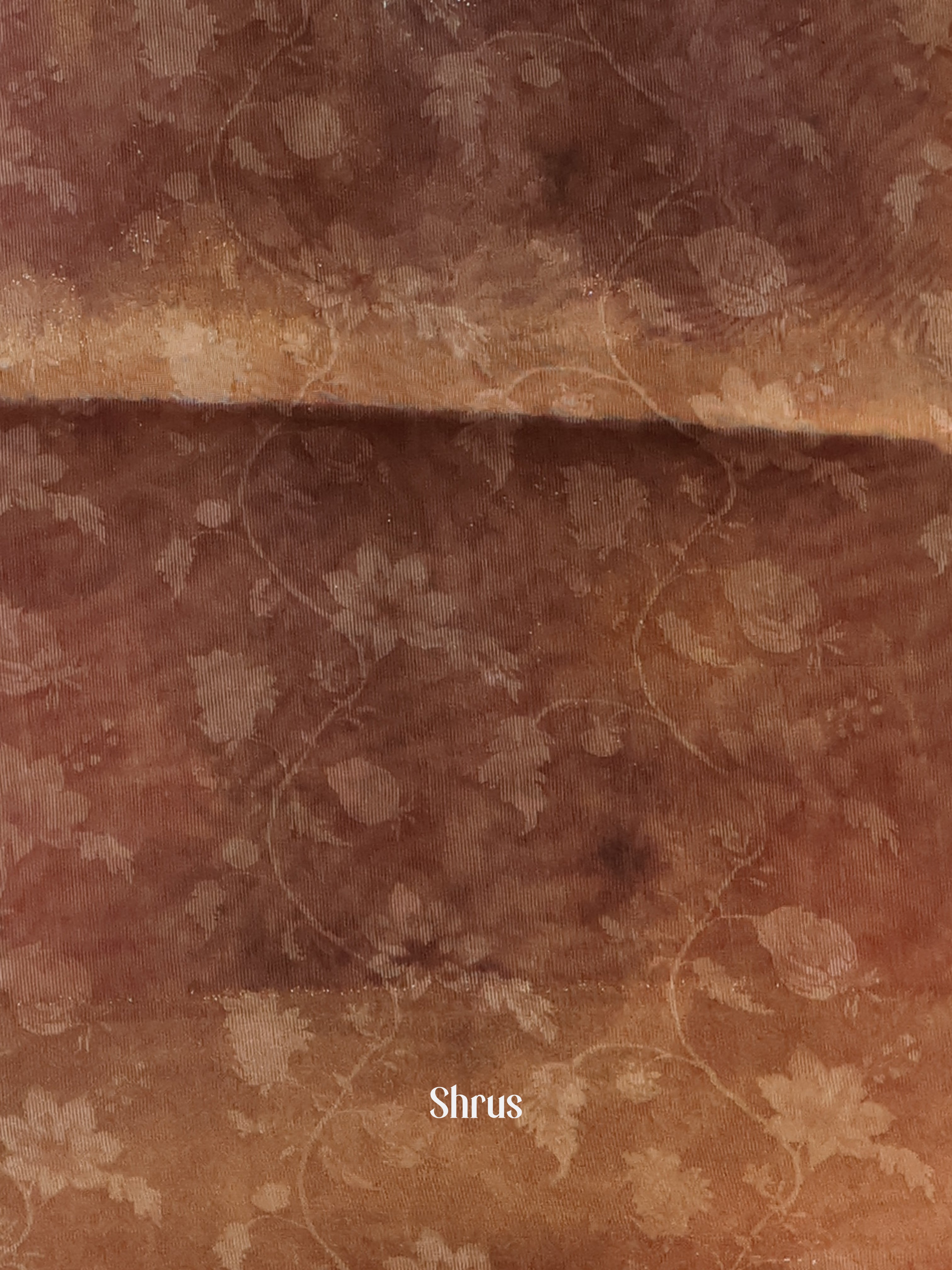 Brown & Grey - Semi Tissue Saree - Shop on Shrus.com
