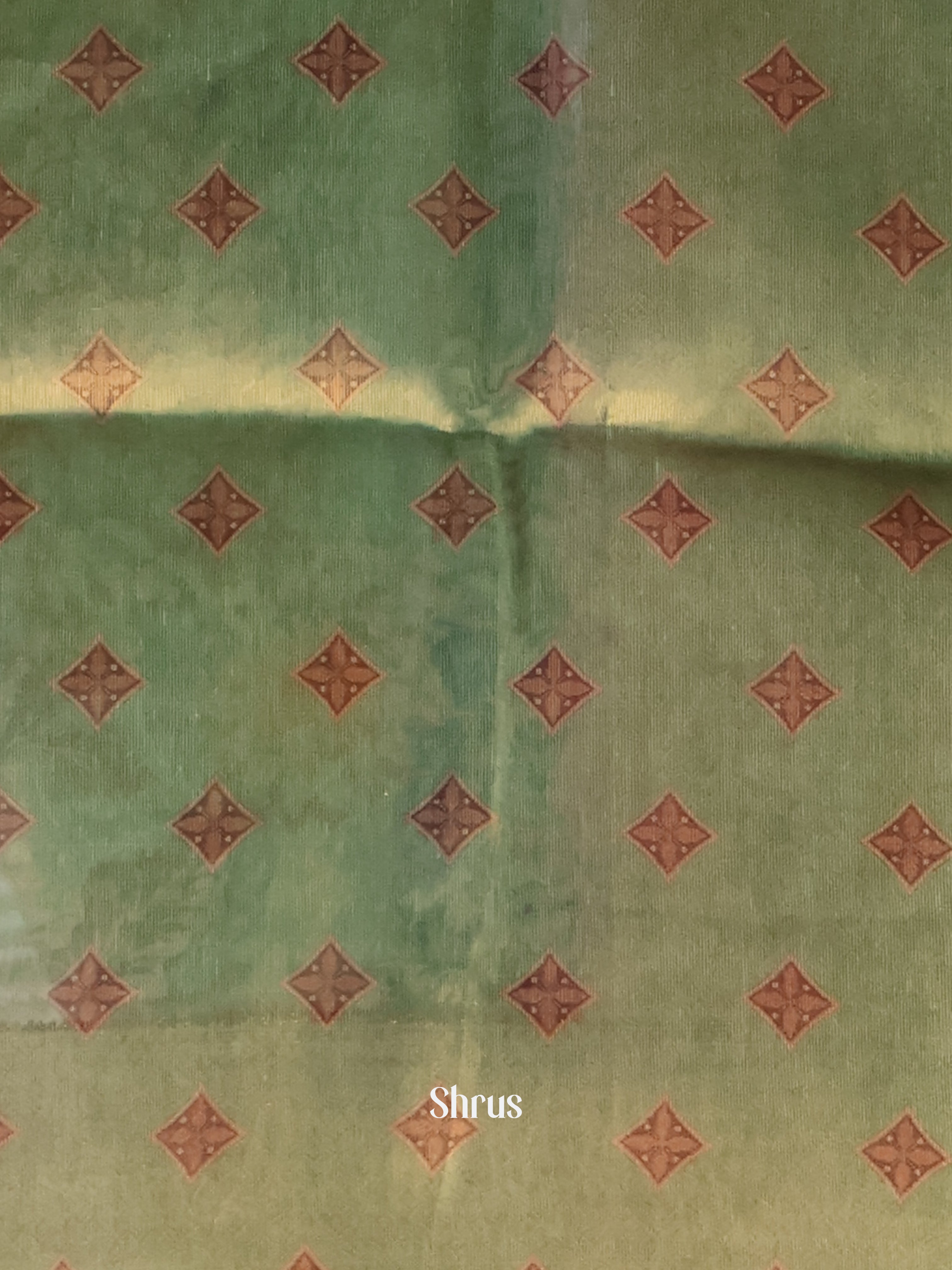 Green & Peach - Semi Tissue Saree - Shop on Shrus.com