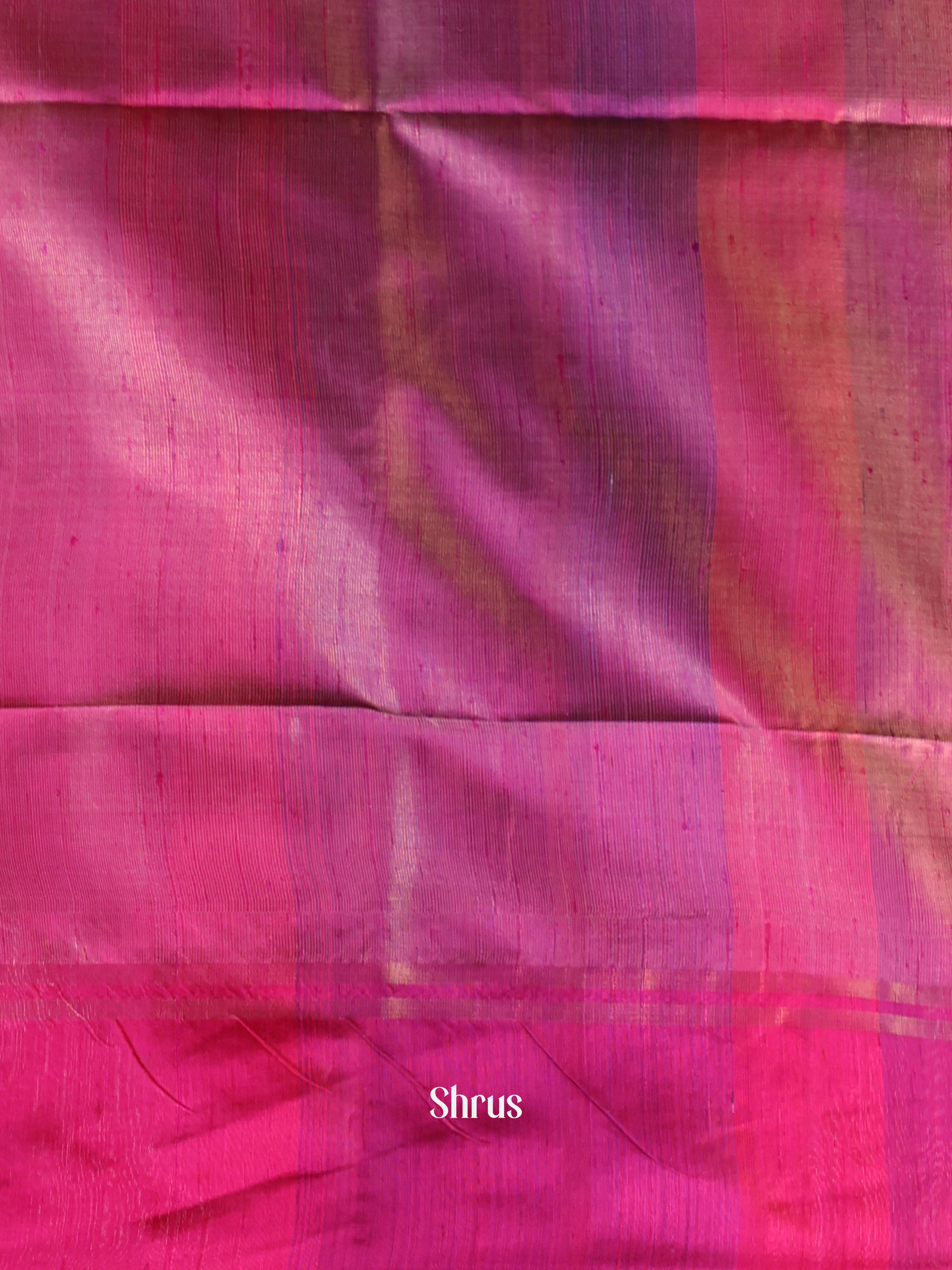 Peach & Pink - Raw Silk Saree - Shop on Shrus.com
