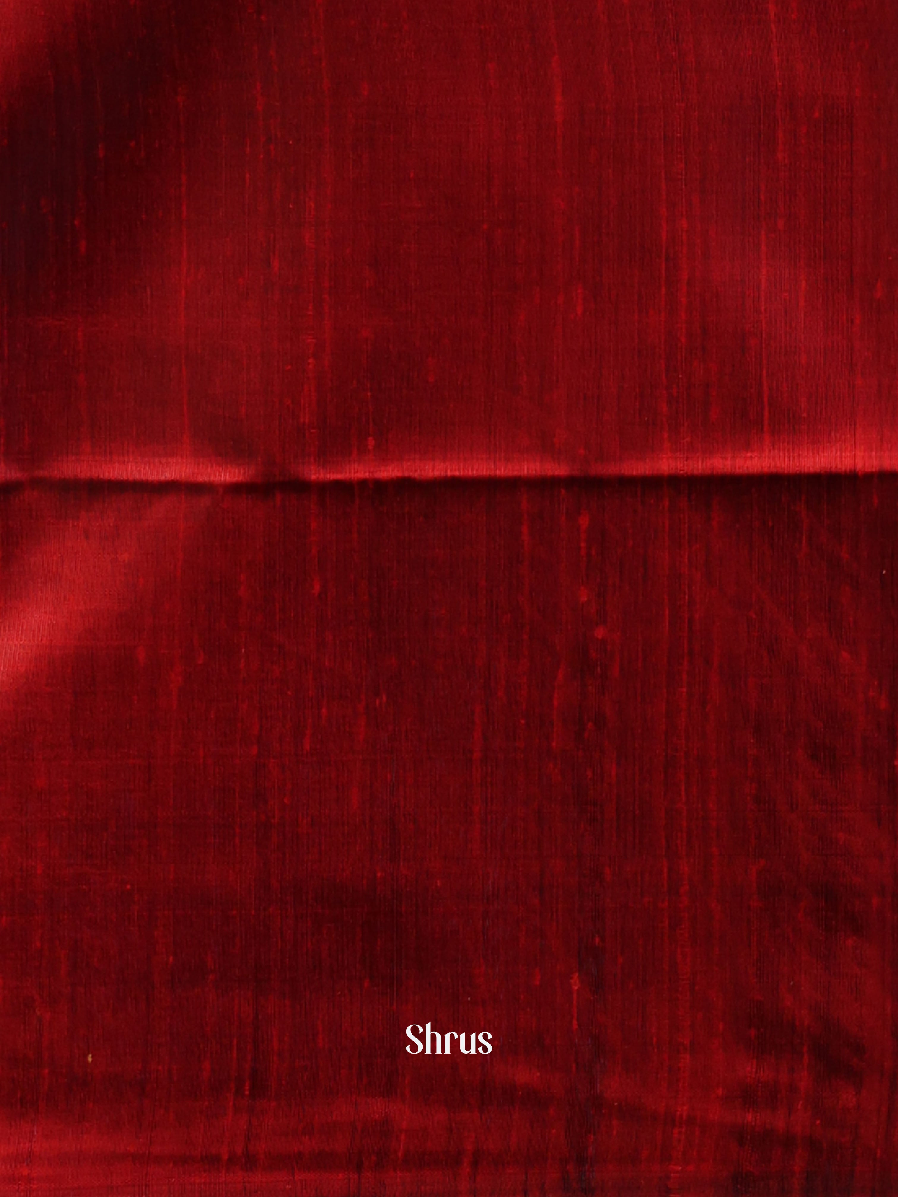 Mustard & Maroon- Raw Silk Saree - Shop on Shrus.com