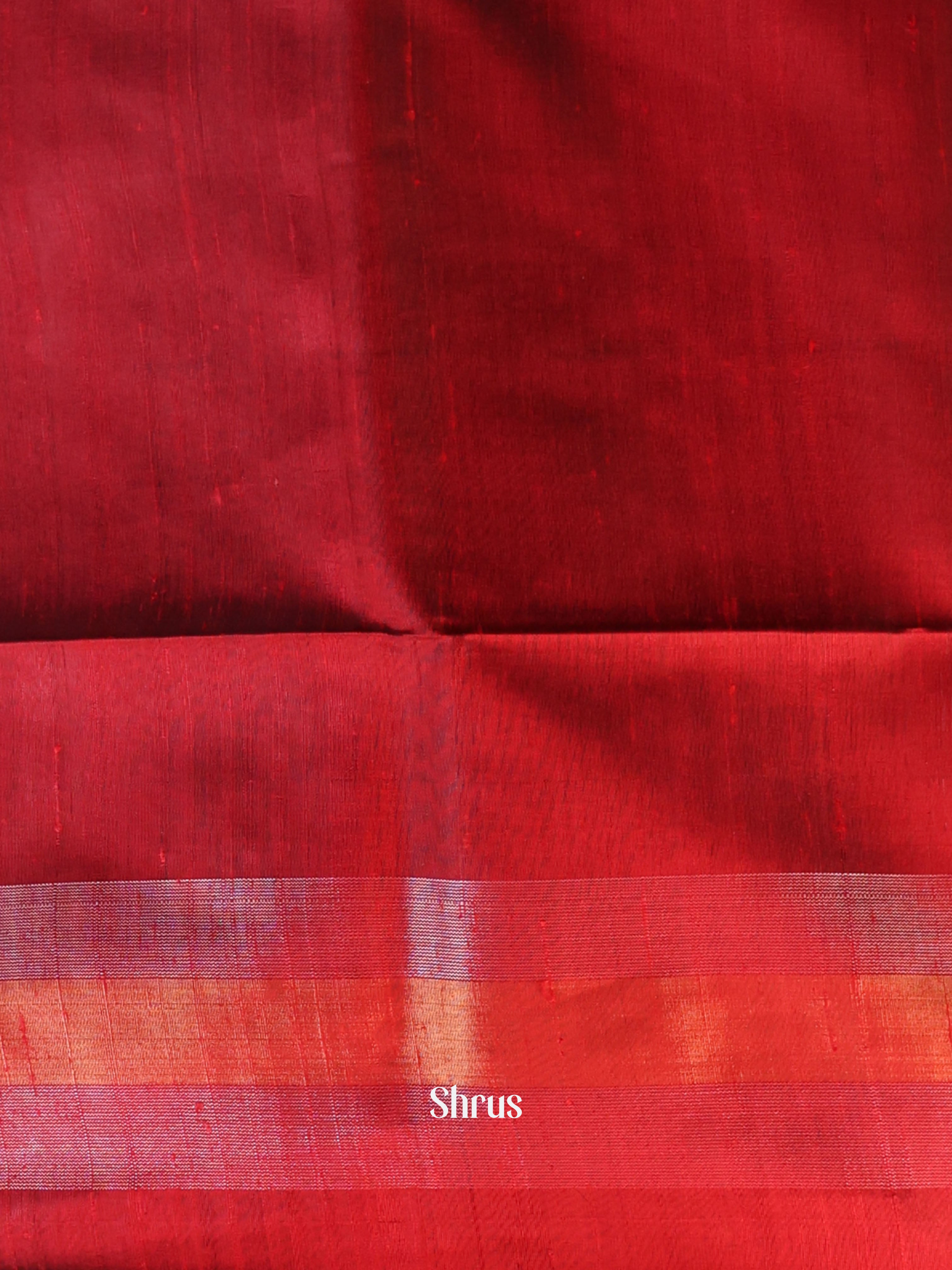 Grey & Maroon- Raw Silk Saree - Shop on Shrus.com