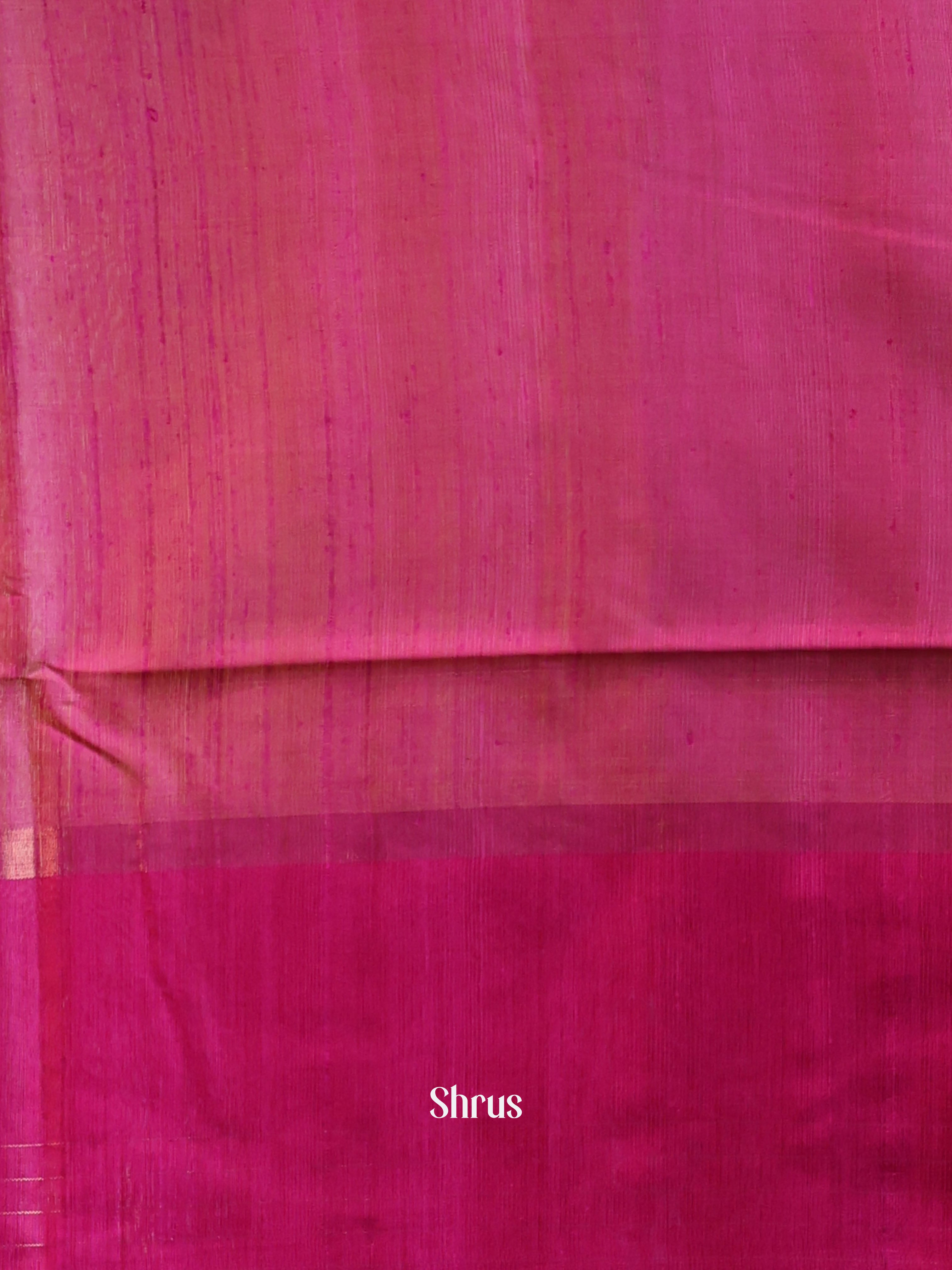 Yellow & Pink- Raw Silk Saree - Shop on Shrus.com