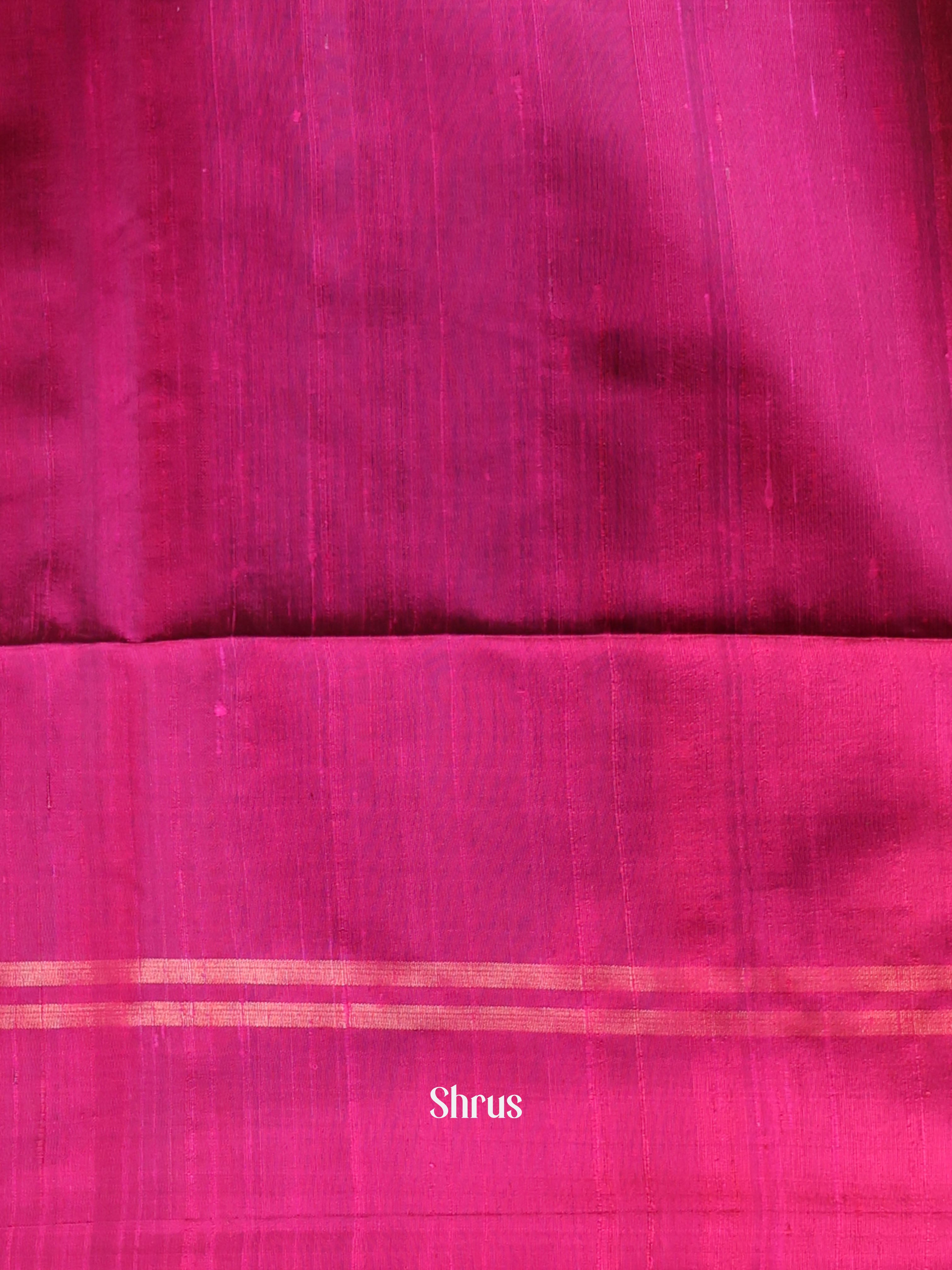 Mustardy Green & Majenta - Raw Silk Saree - Shop on Shrus.com