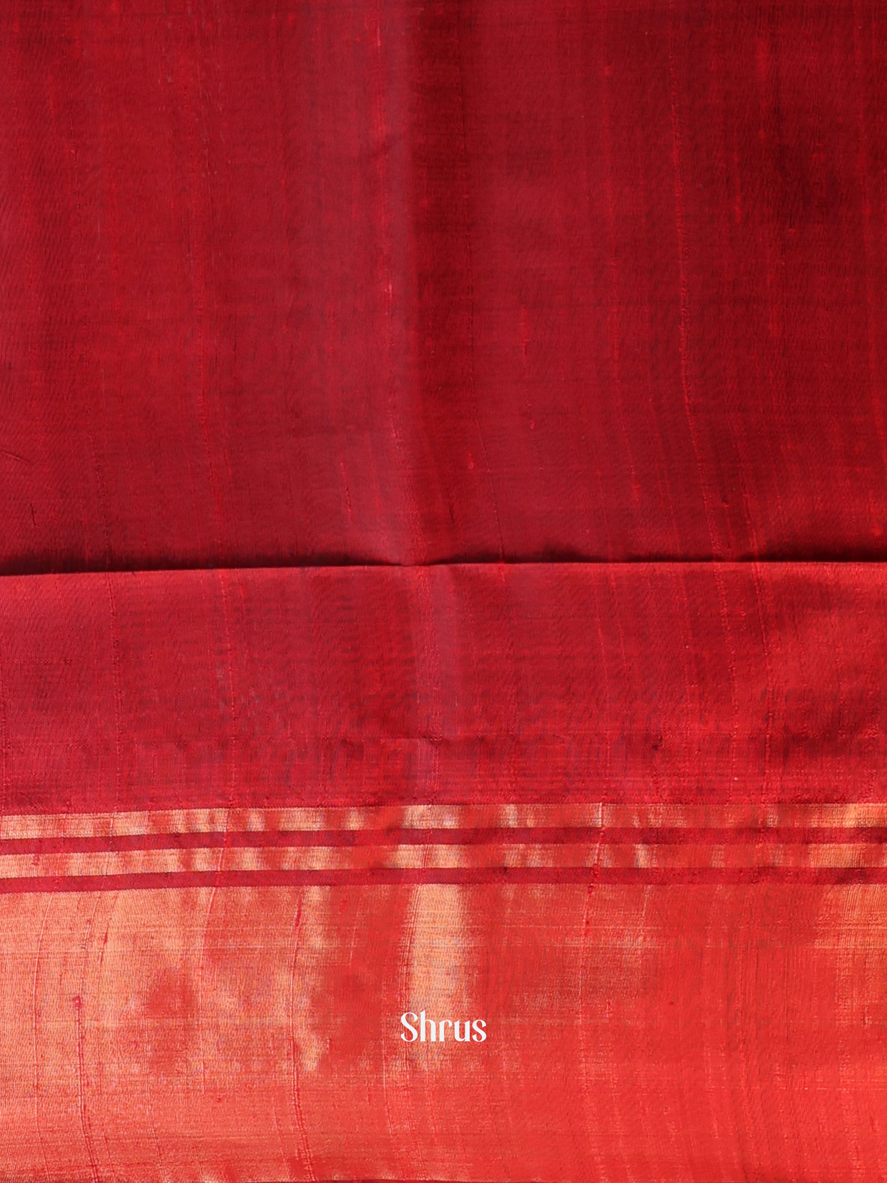 Blue & Red - Raw Silk Saree - Shop on Shrus.com