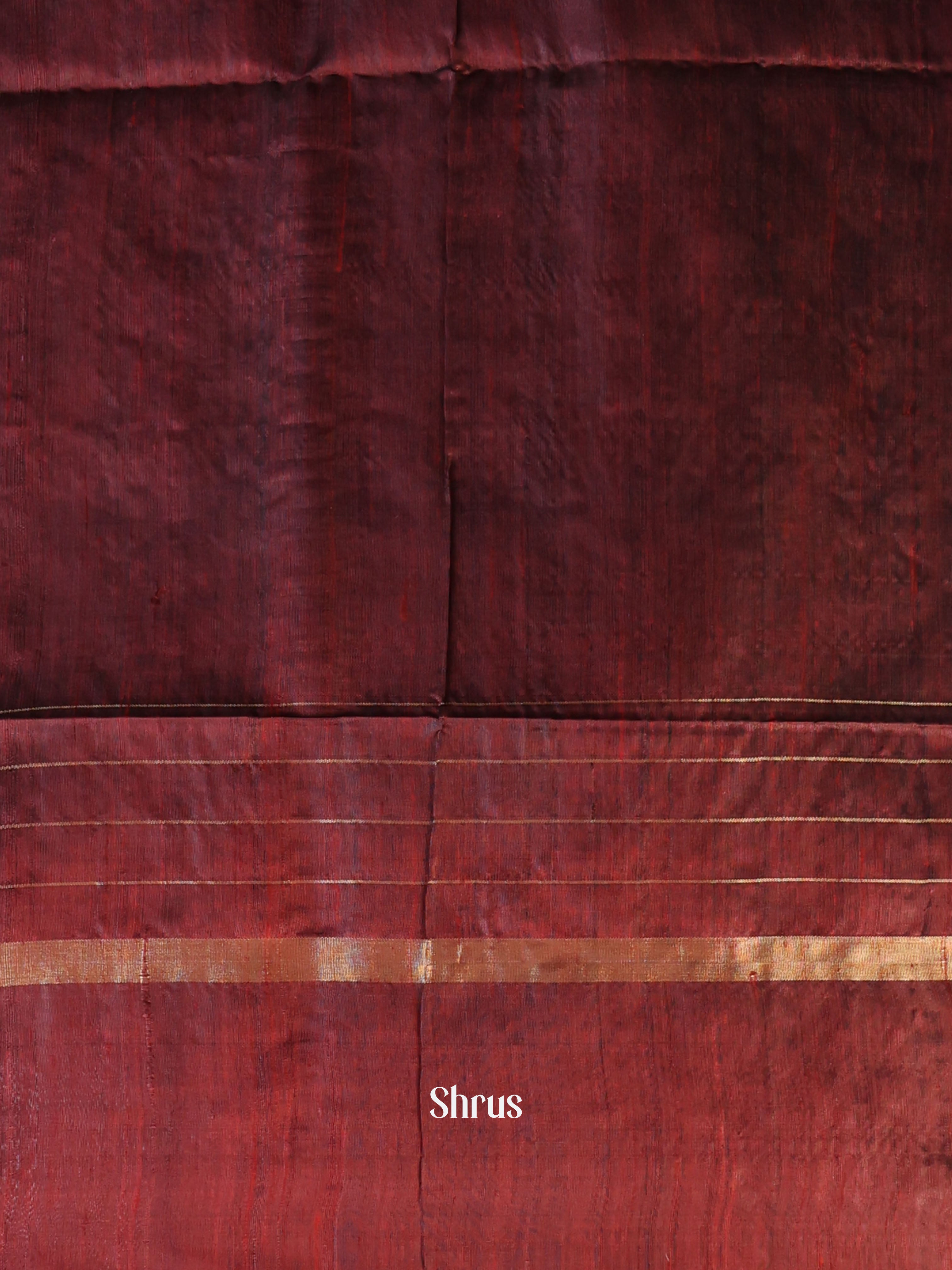 Blue & Brown - Raw Silk Saree - Shop on Shrus.com