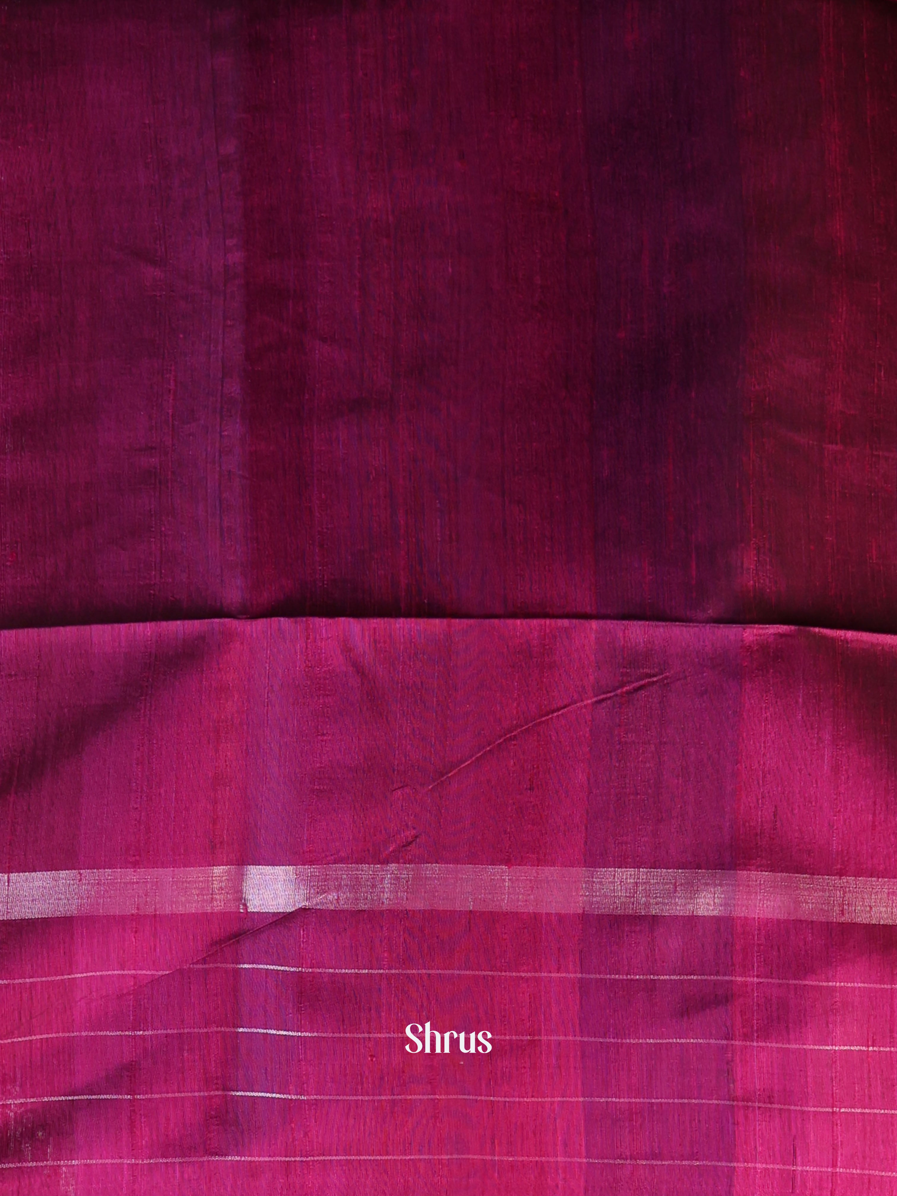 Green & Maroon - Raw Silk Saree - Shop on Shrus.com