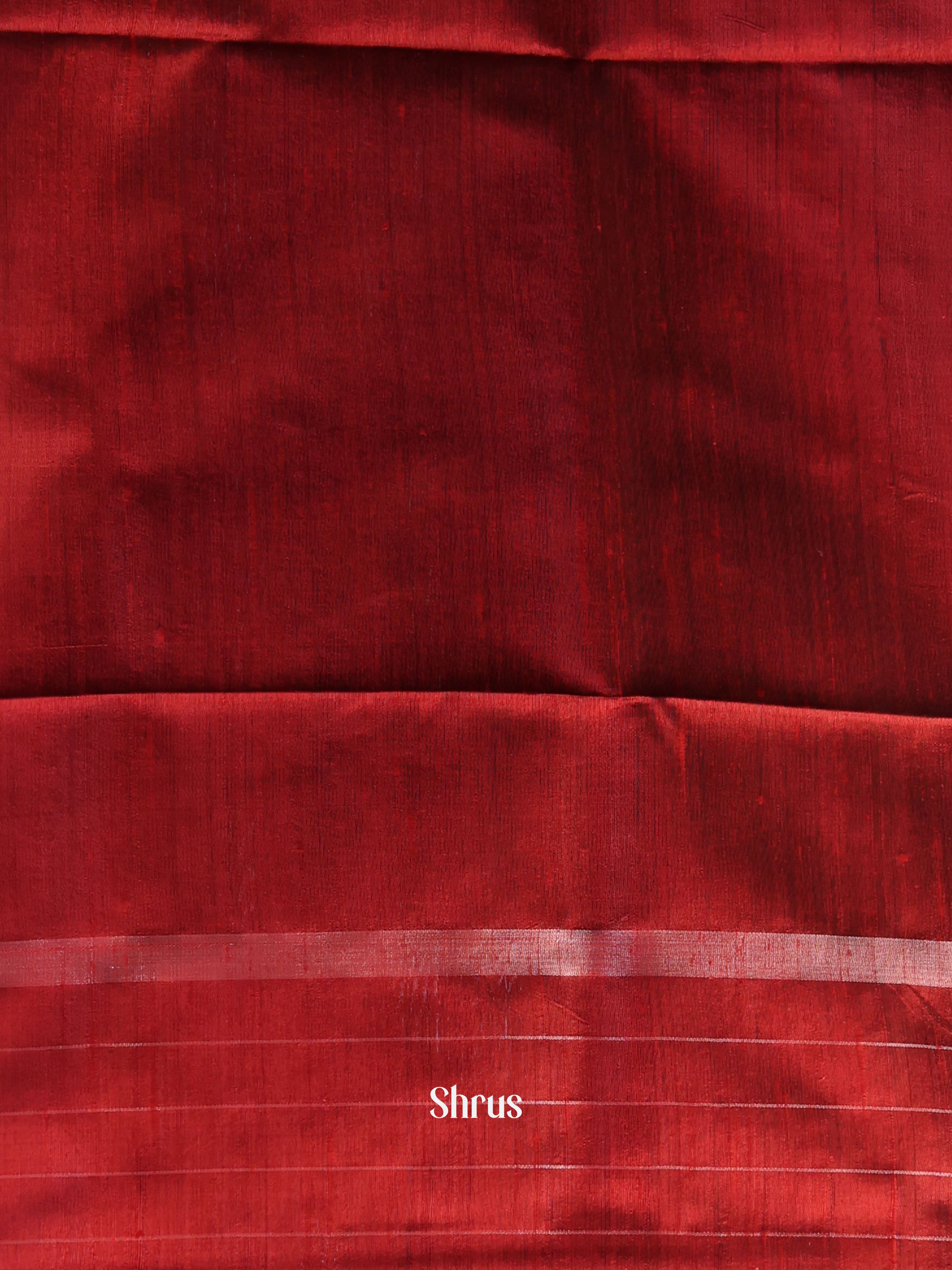 Grey & Maroon - Raw Silk Saree - Shop on Shrus.com