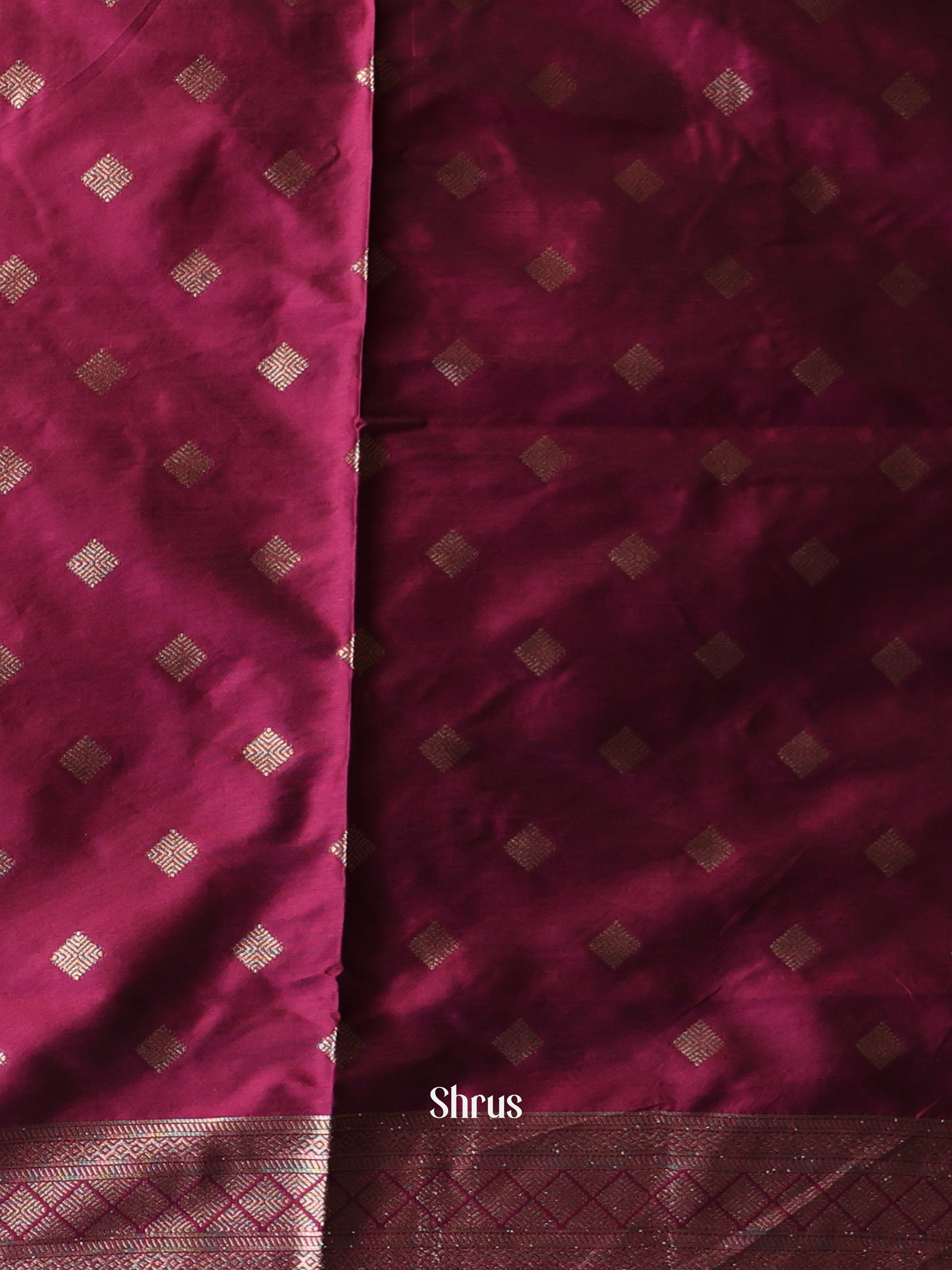 Wine - Semi Softsilk Saree - Shop on Shrus.com