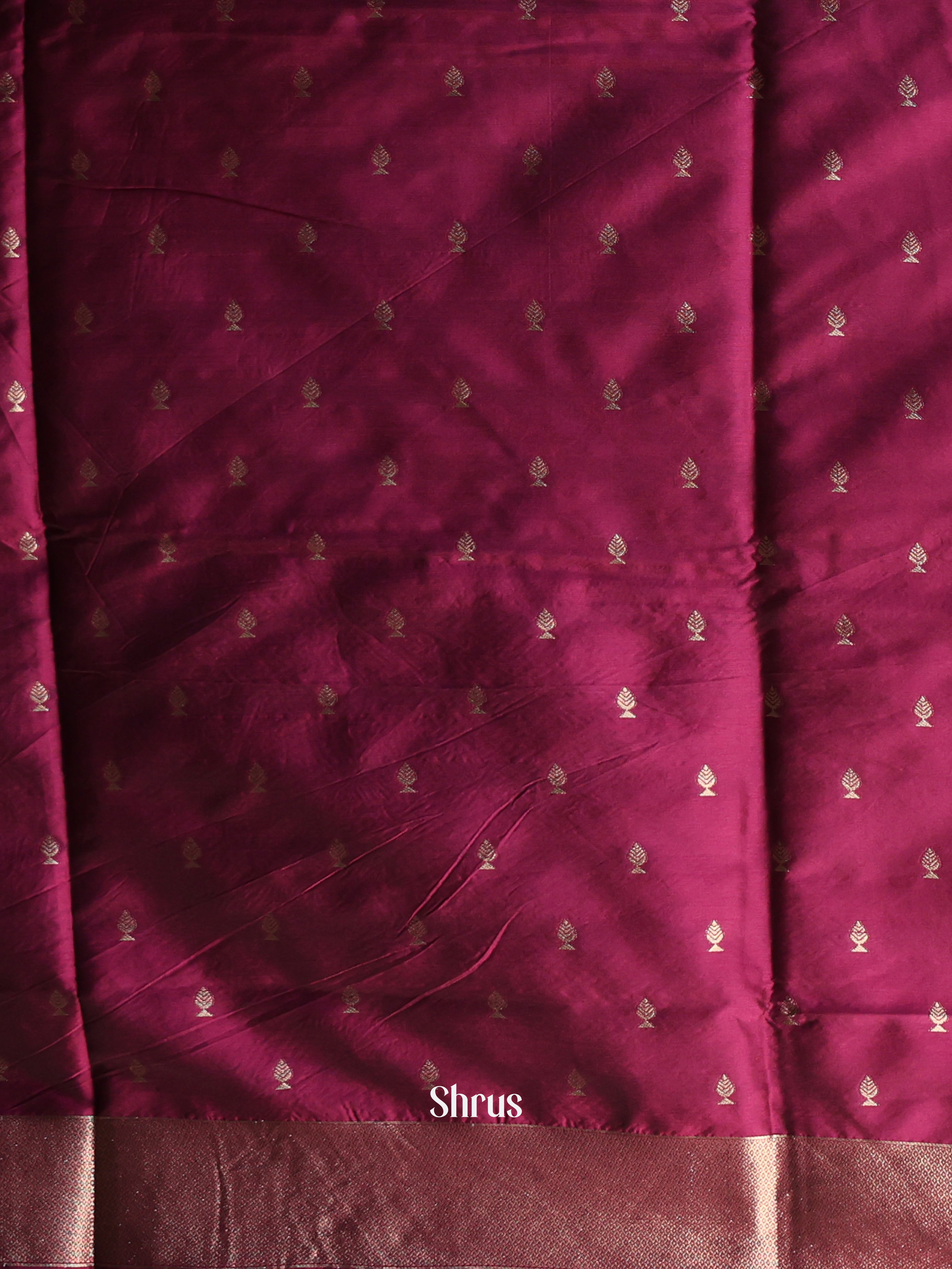 Wine - Semi Softsilk Saree - Shop on Shrus.com