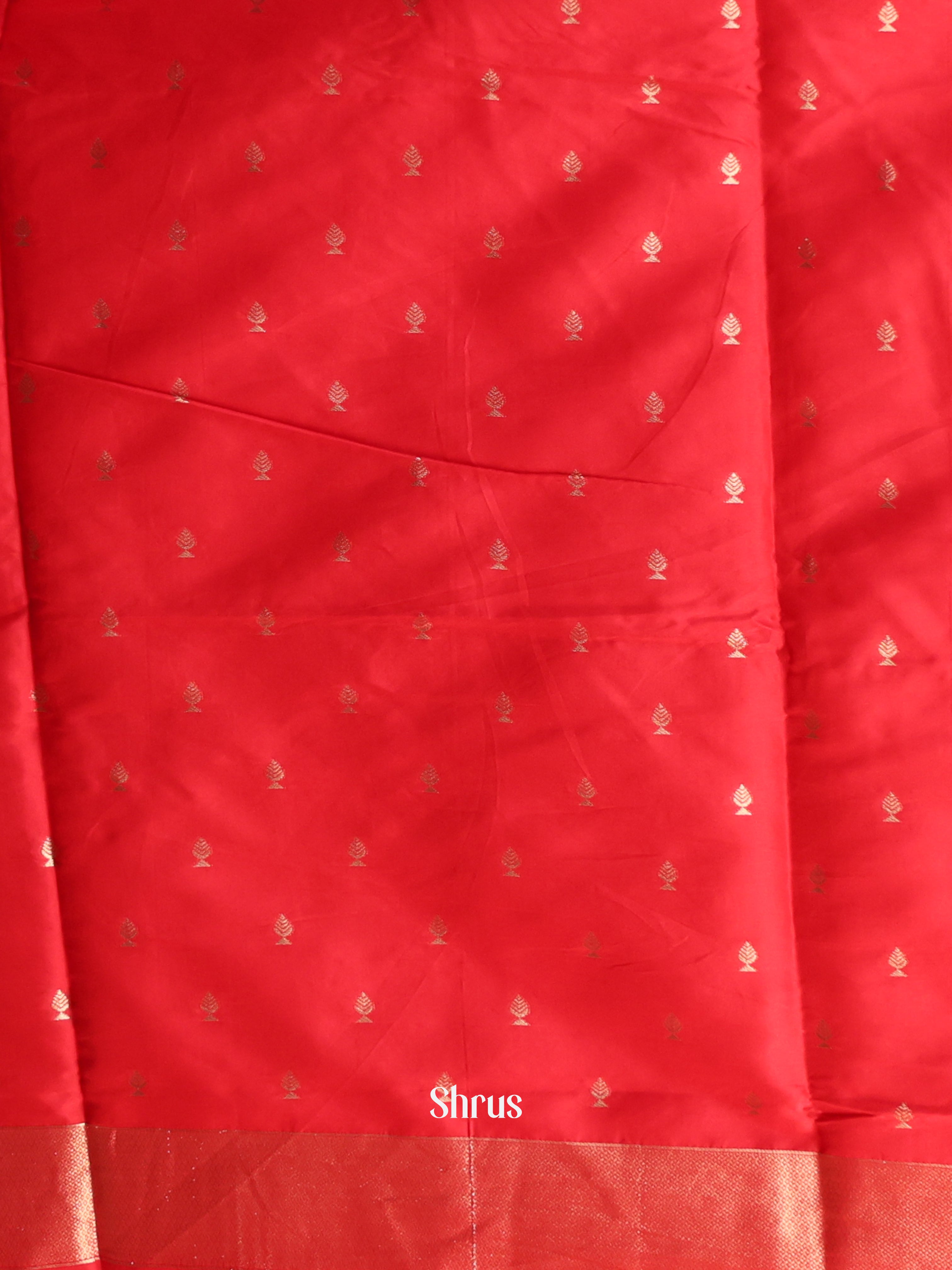 Red - Semi Softsilk Saree - Shop on Shrus.com