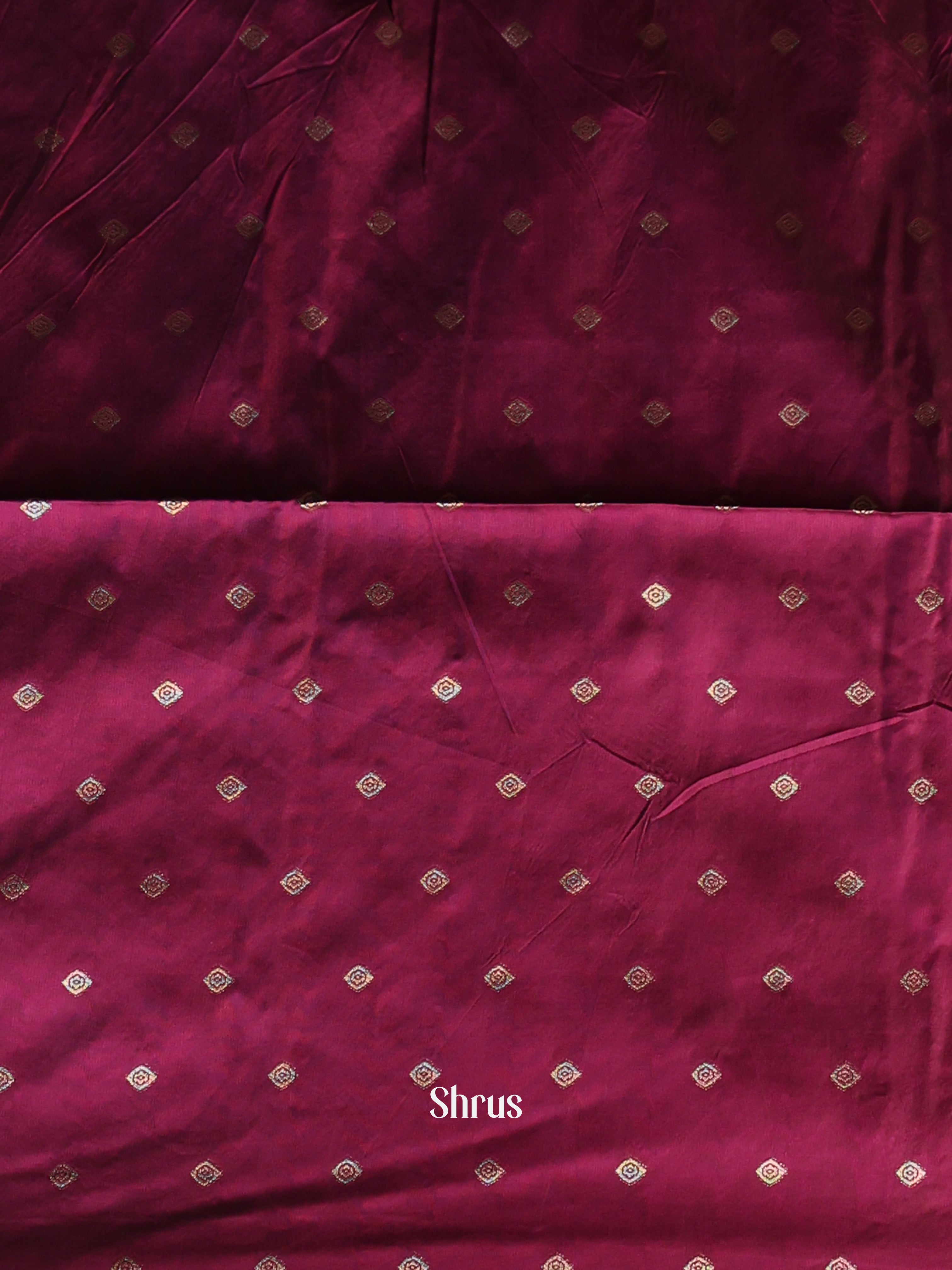 Wine- Semi Softsilk Saree - Shop on Shrus.com