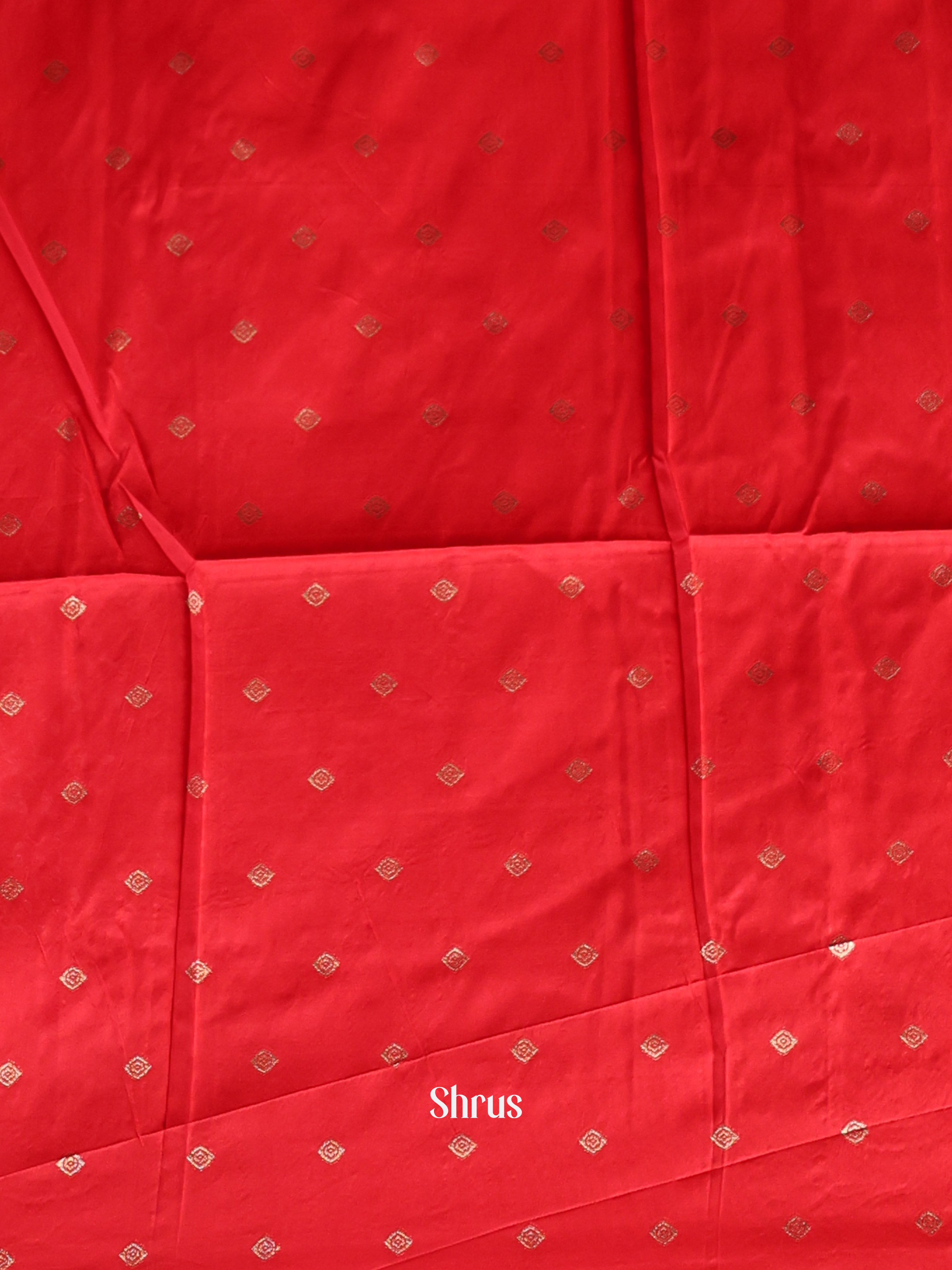 Red - Semi Softsilk Saree - Shop on Shrus.com