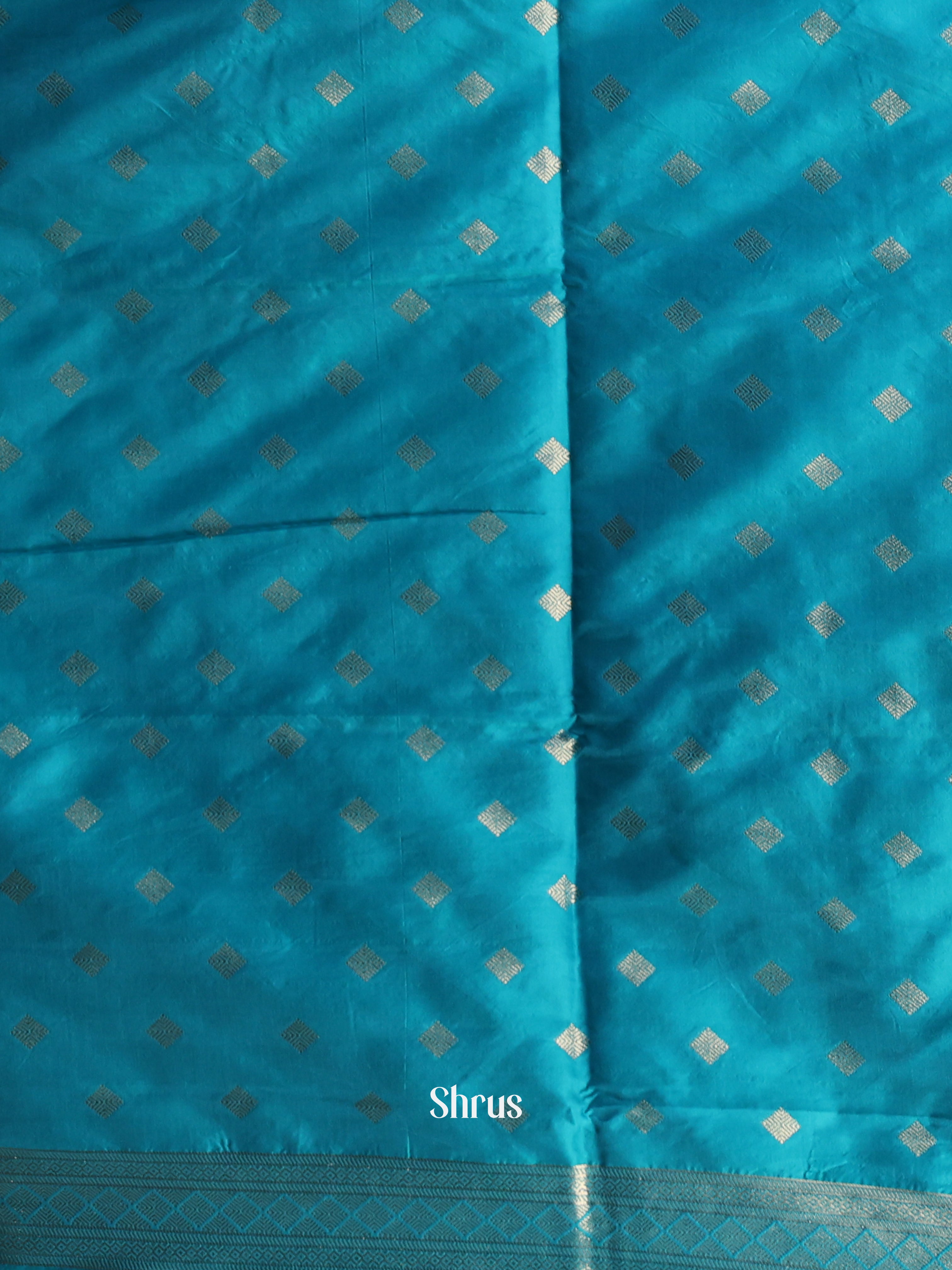 Blue - Semi Softsilk Saree - Shop on Shrus.com