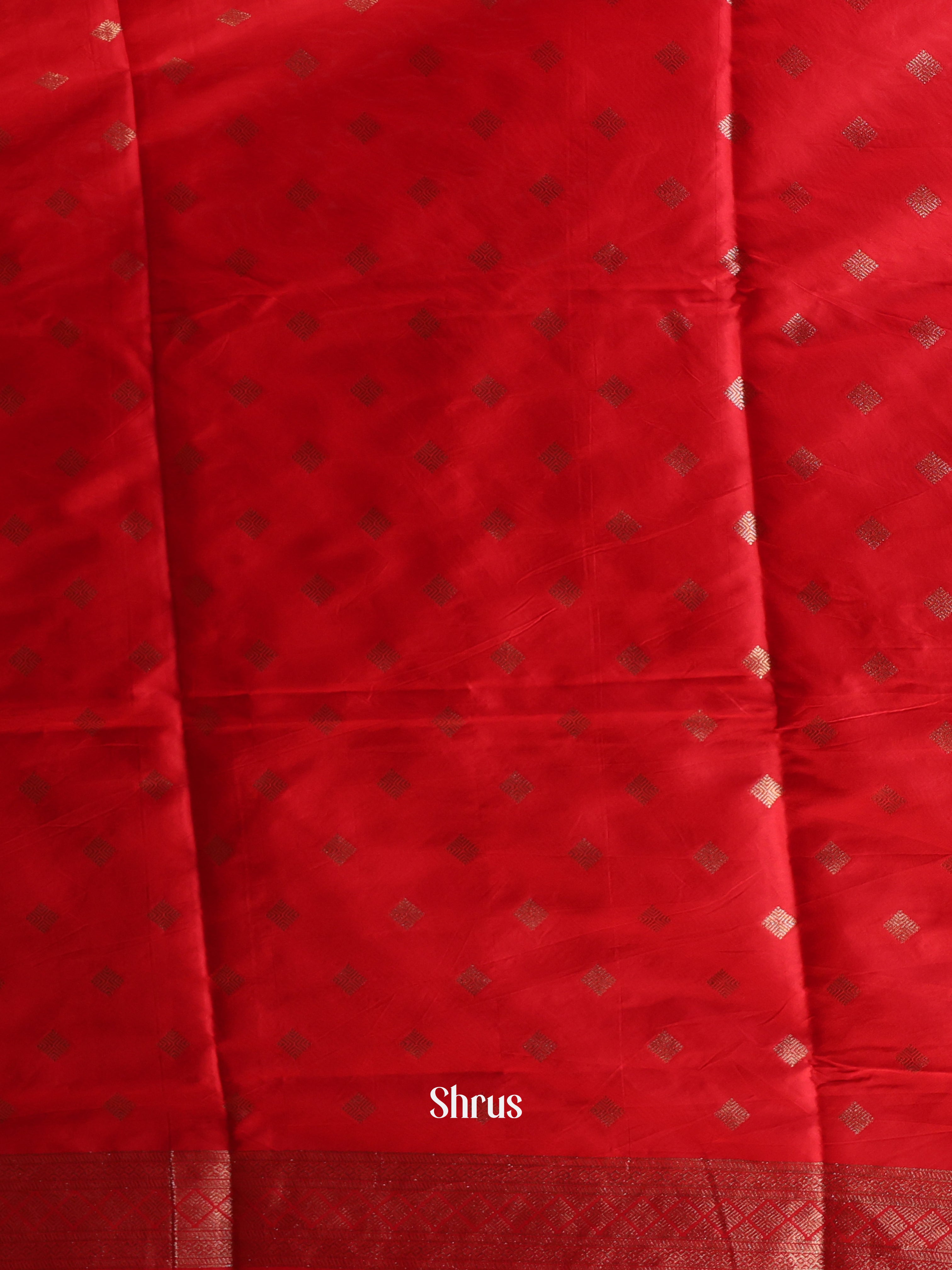 Red - Semi Softsilk Saree - Shop on Shrus.com