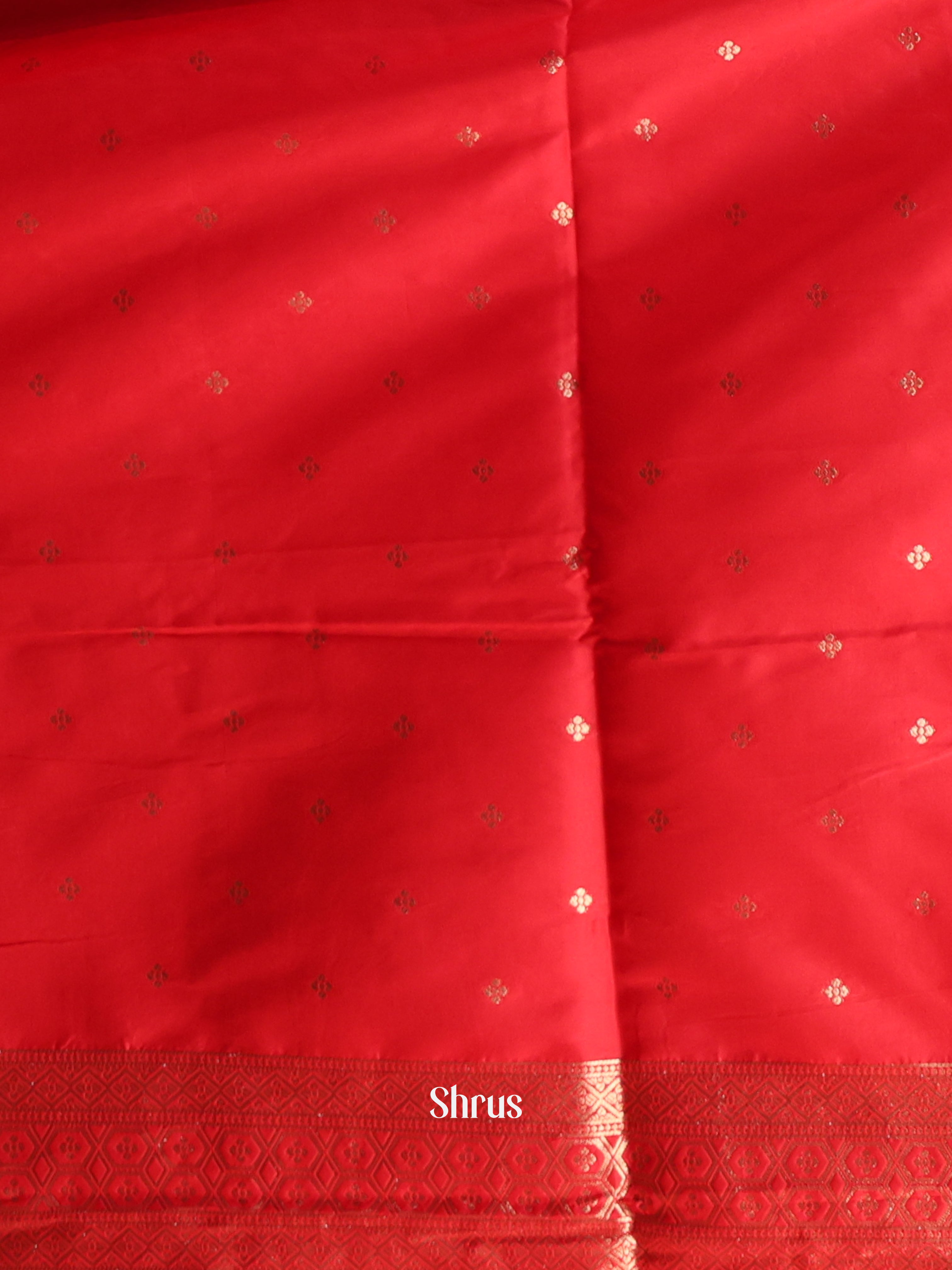 Red - Semi Softsilk Saree - Shop on Shrus.com