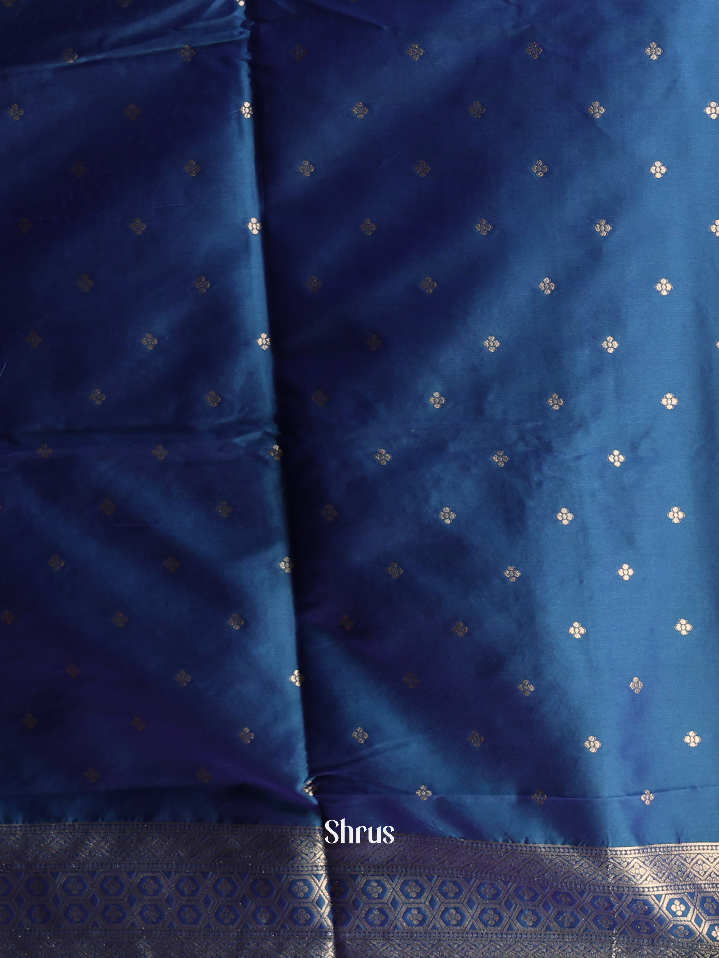 Blue - Semi Softsilk Saree - Shop on Shrus.com