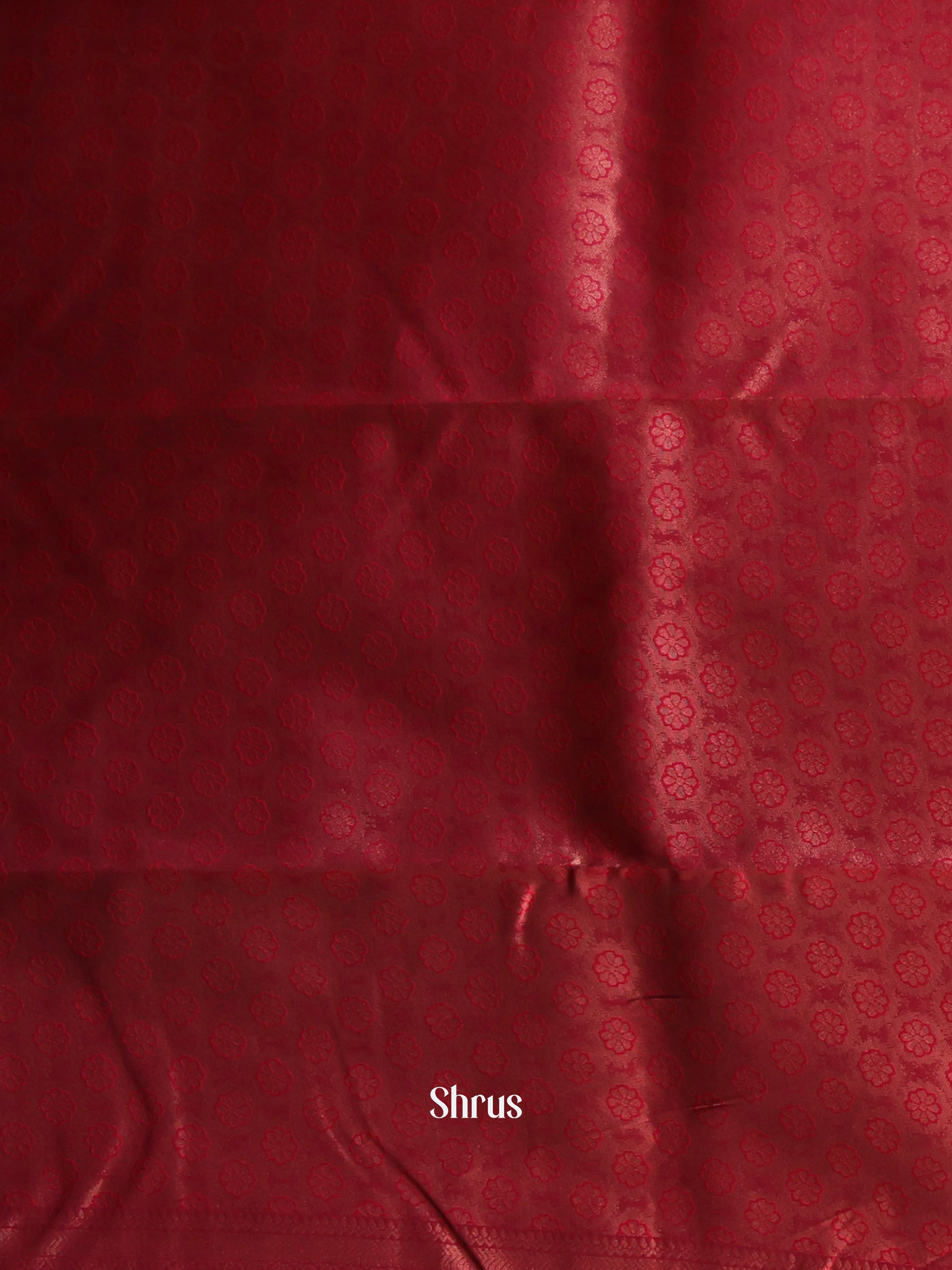 Beige & Maroon- Semi Arani Silk Saree - Shop on Shrus.com