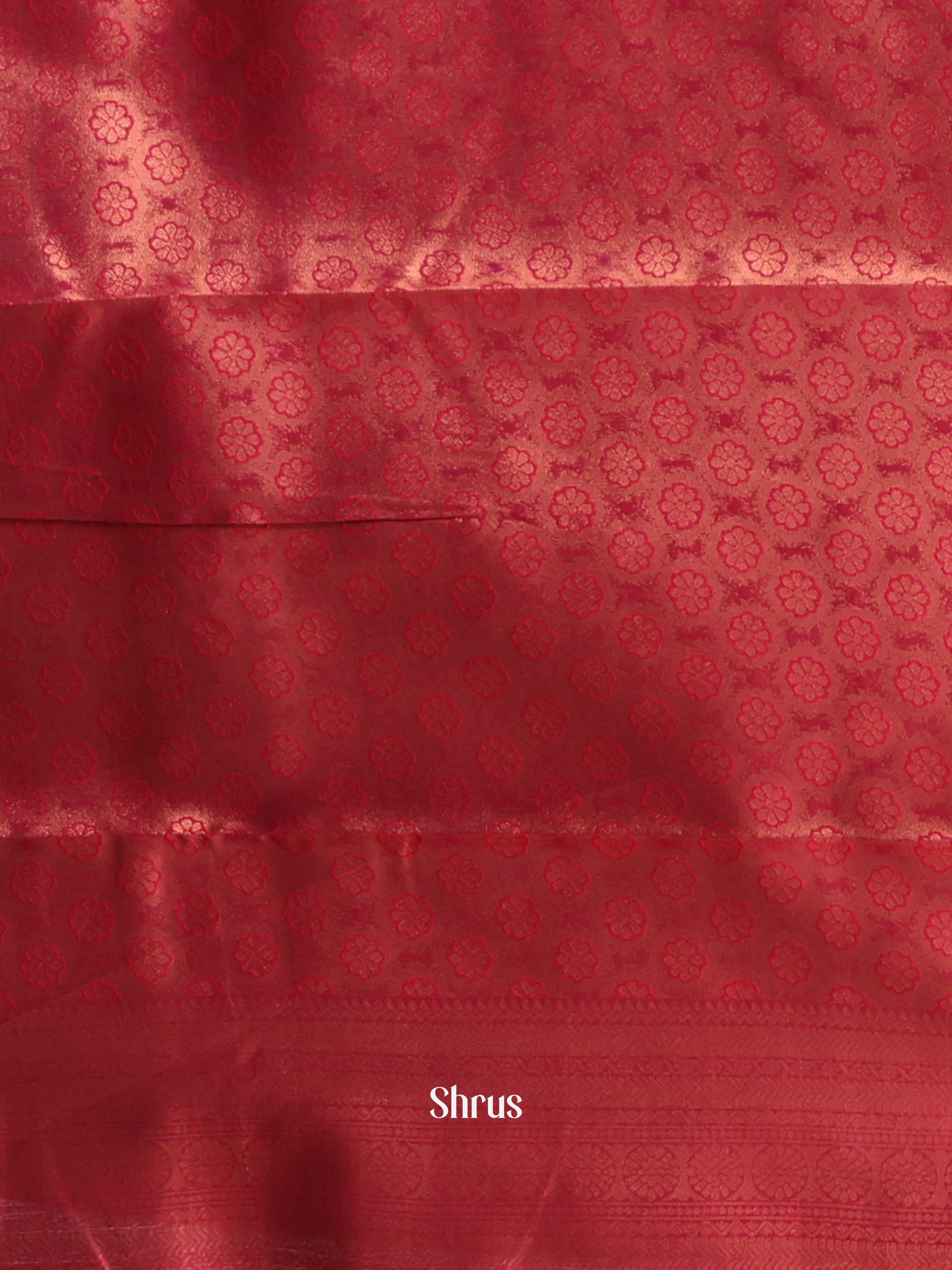Peach & Maroon - Semi Arani Silk Saree - Shop on Shrus.com