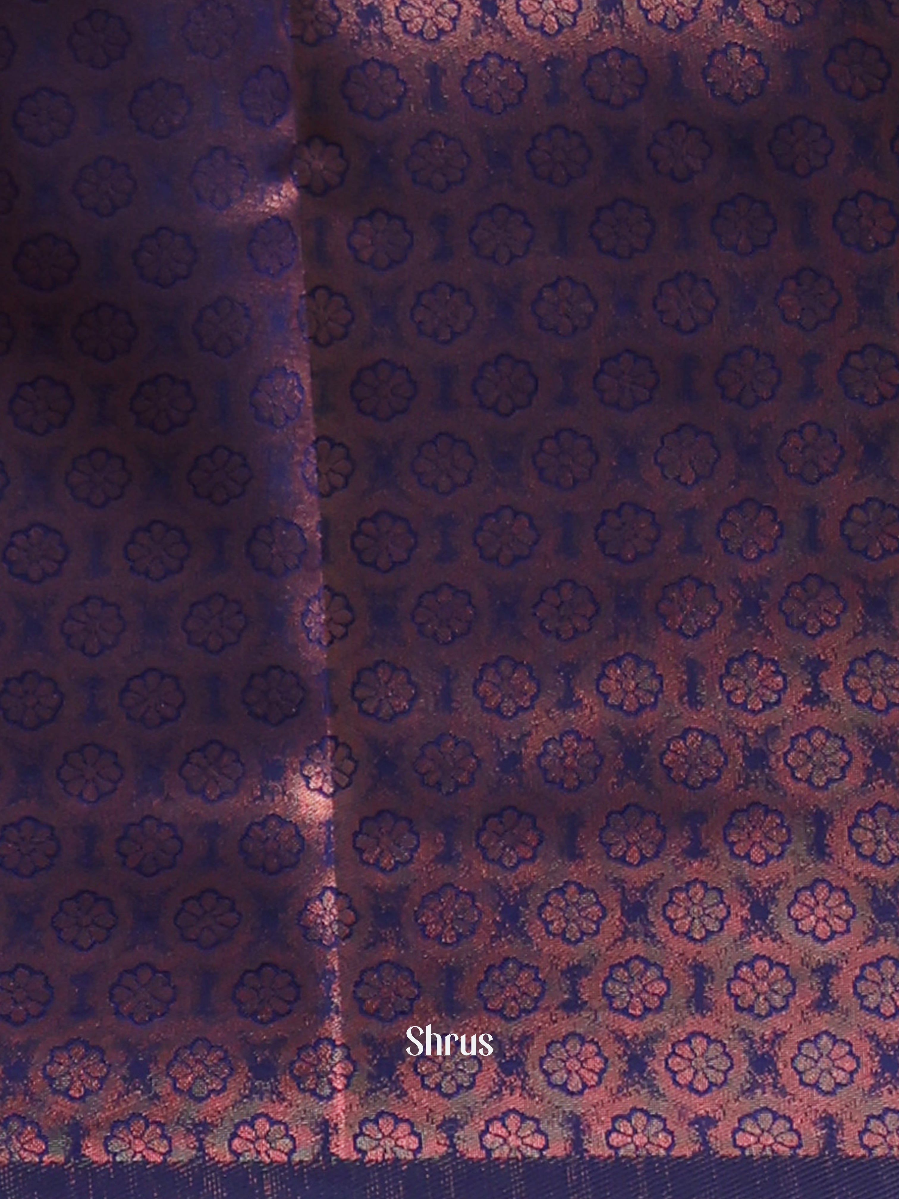 Pink & Blue- Semi Arani Silk Saree - Shop on Shrus.com