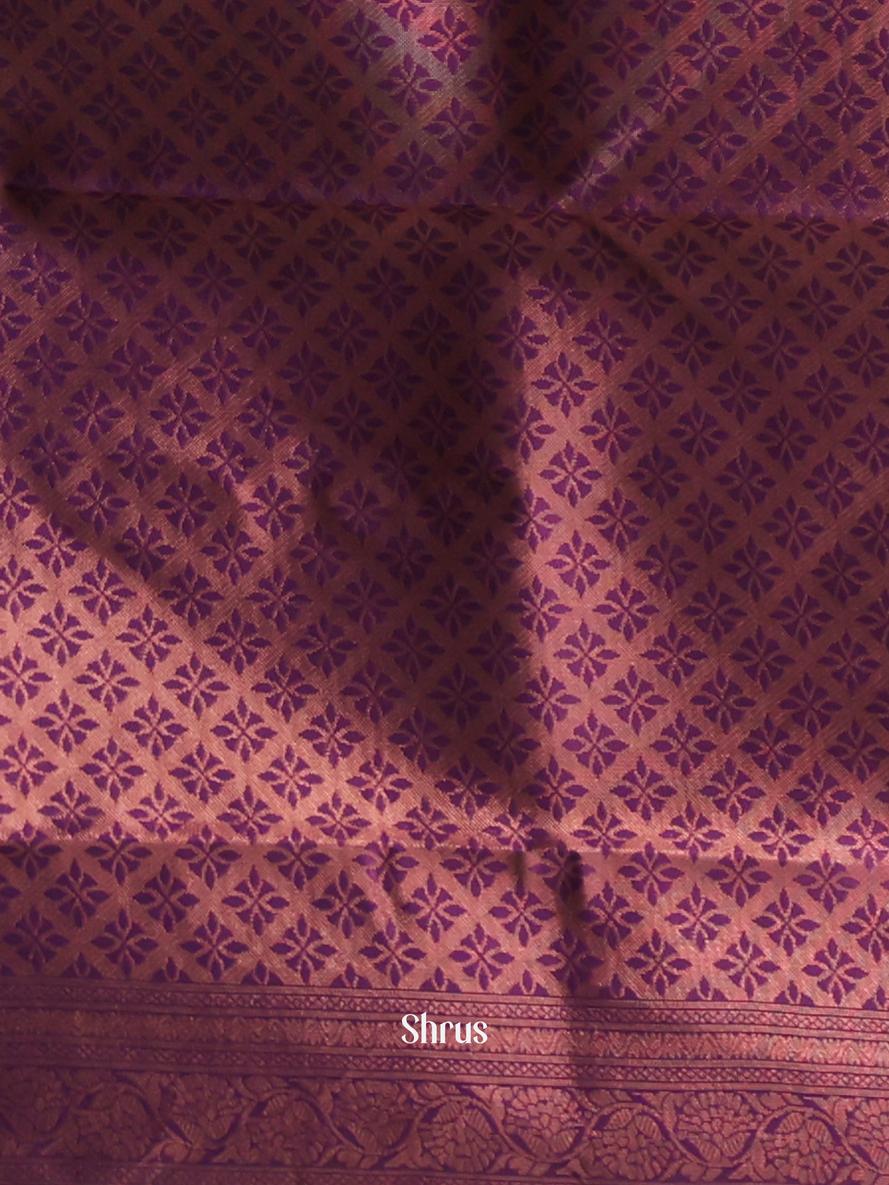 Grey & Purple - Semi Arani Silk Saree - Shop on Shrus.com